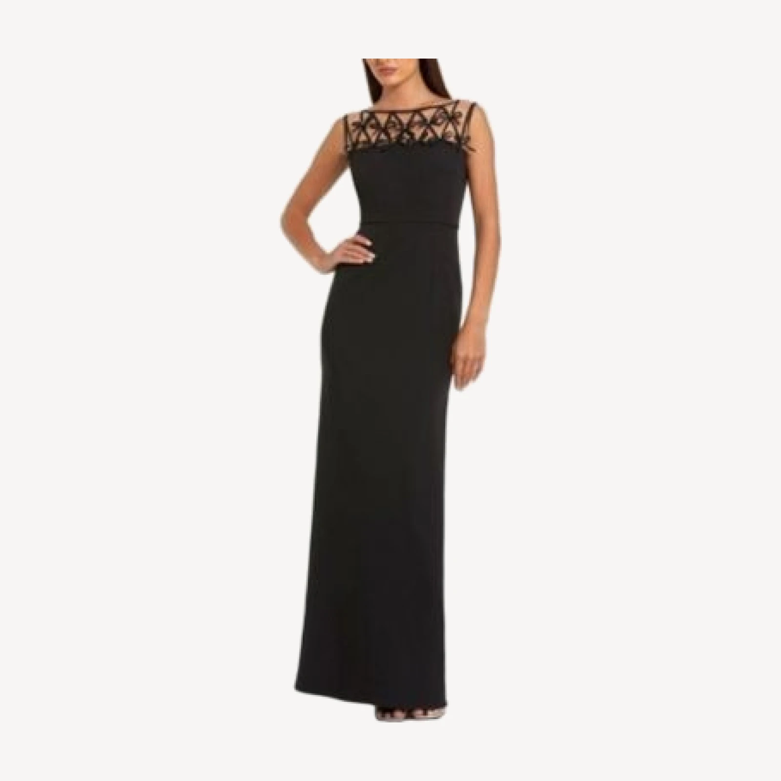 Mac Duggal Sleeveless Crepe Gown with Embellished Bows