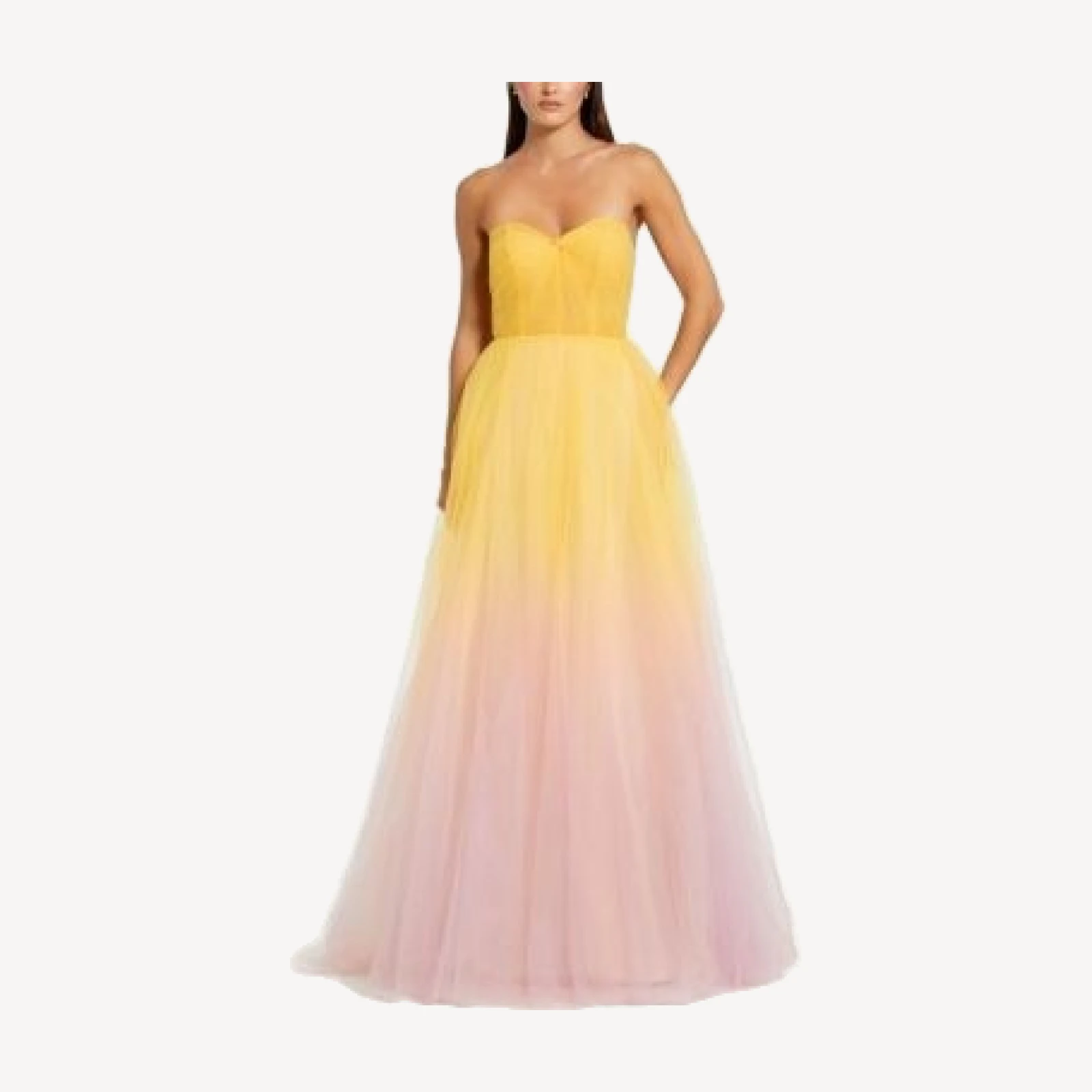 Mac Duggal Strapless Sweetheart Ombre Tulle Ballgown