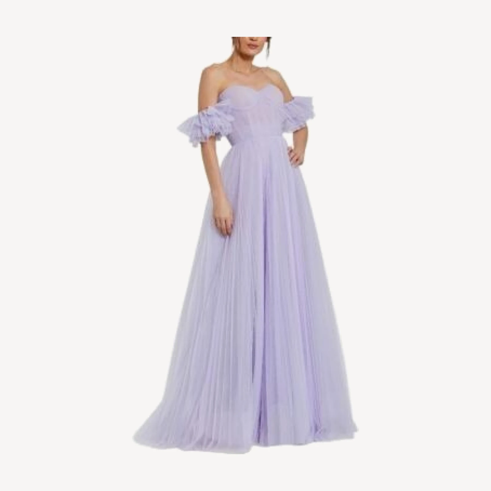 Mac Duggal Off The Shoulder Tulle A Line Gown