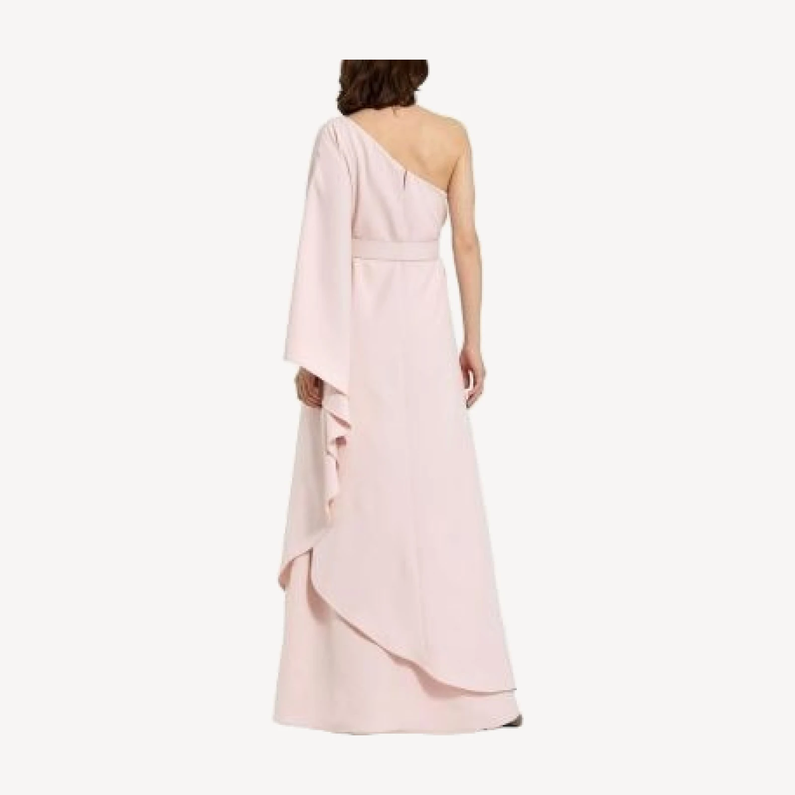 Mac Duggal Crepe One Sleeve Belted Kaftan Dress