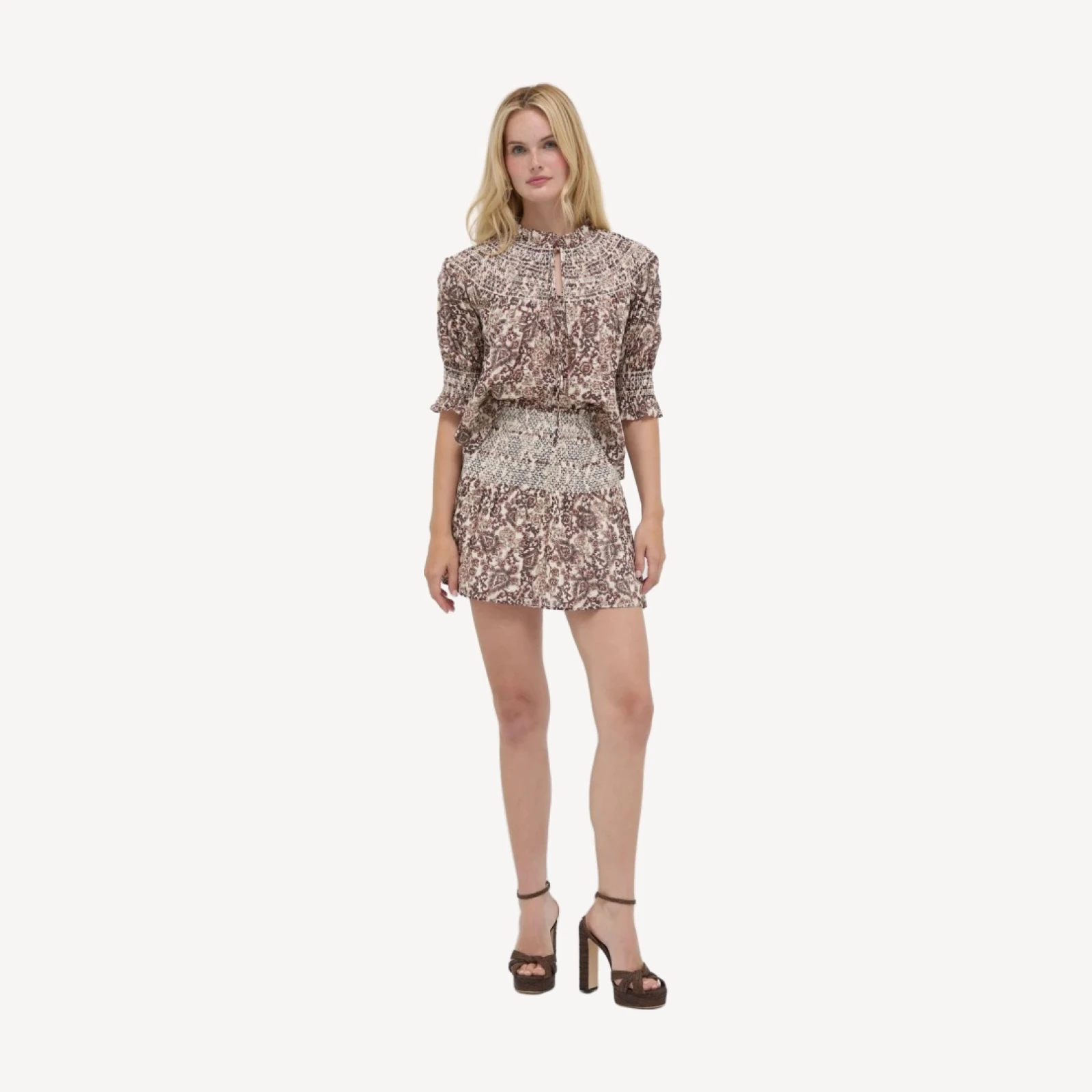 The Brixley Nap Skirt - Chedworth Paisley Brown