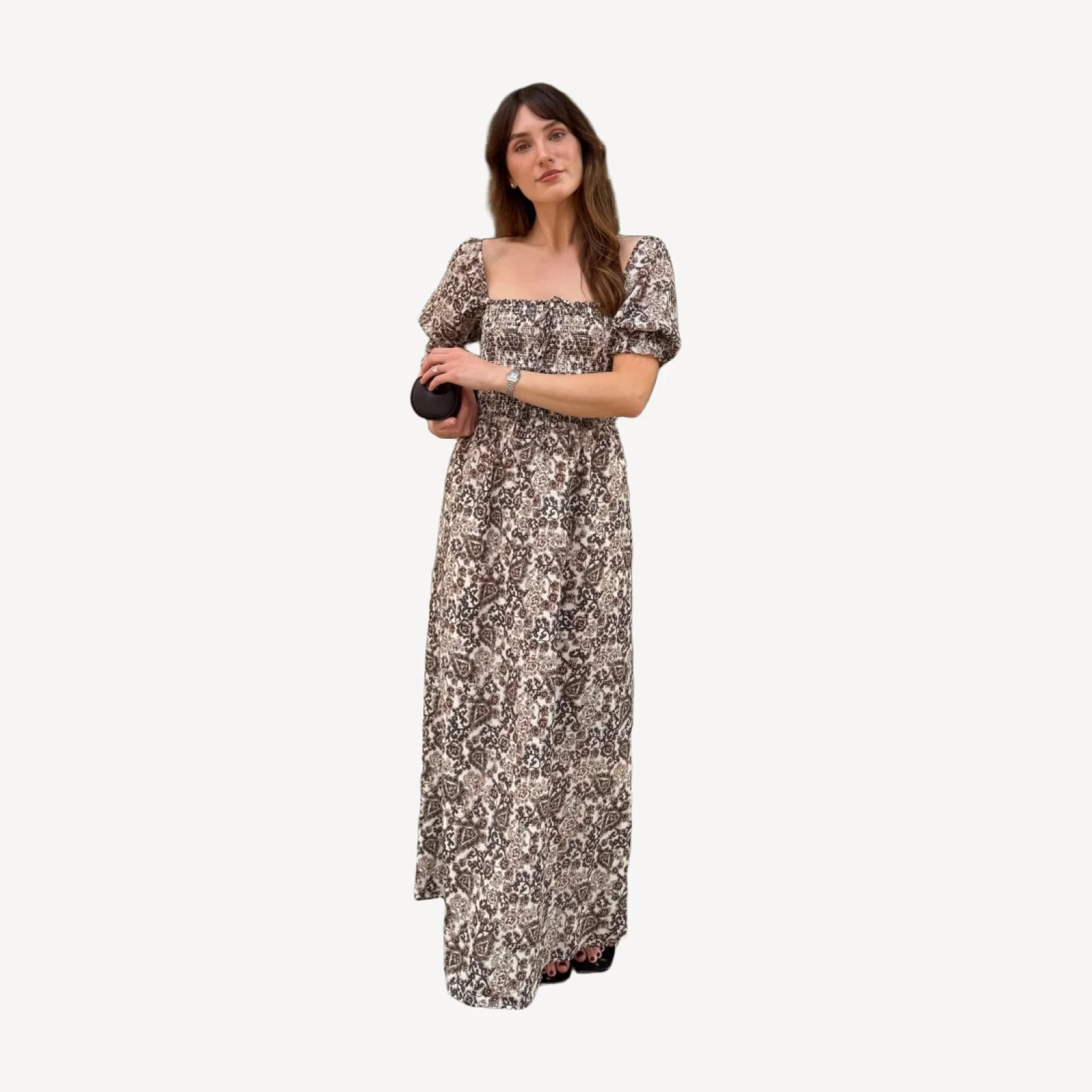 The Malene Nap Dress - Chedworth Paisley Brown