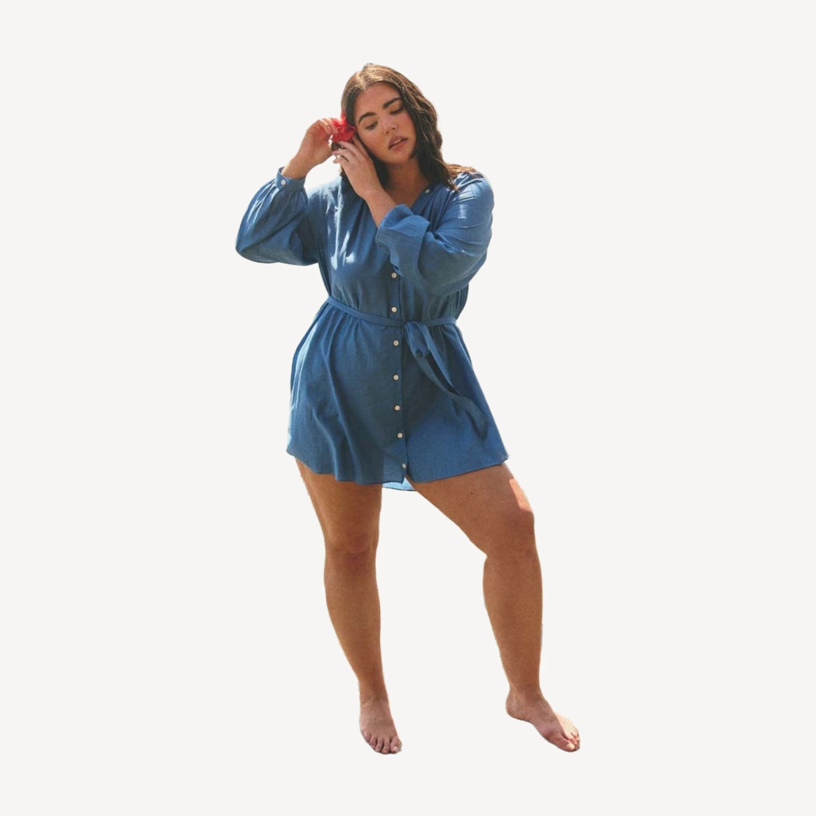 JULIET TUNIC DRESS -- SANTORINI BLUE