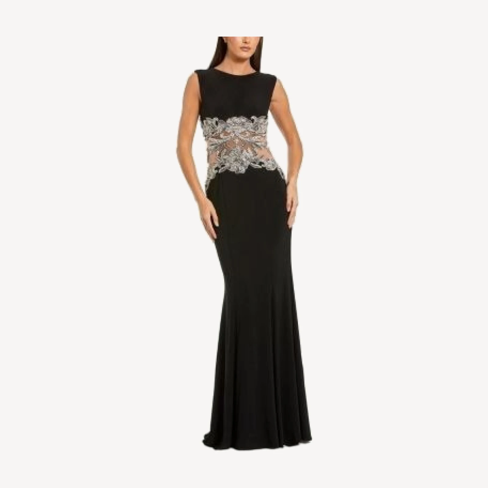 Mac Duggal Jersey Sleeveless with Beaded Waist Detail Gown