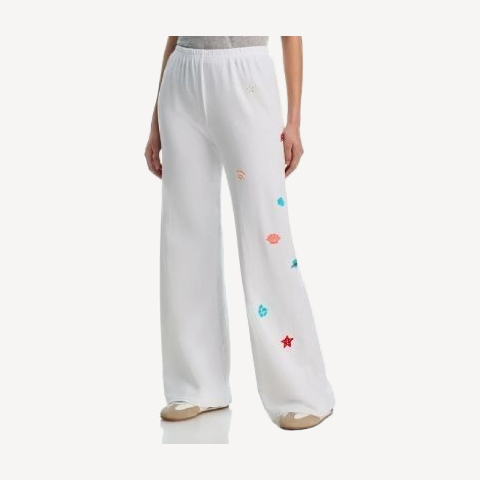 Aqua Macy Seashell Wide Leg Sweatpants - Exclusive
