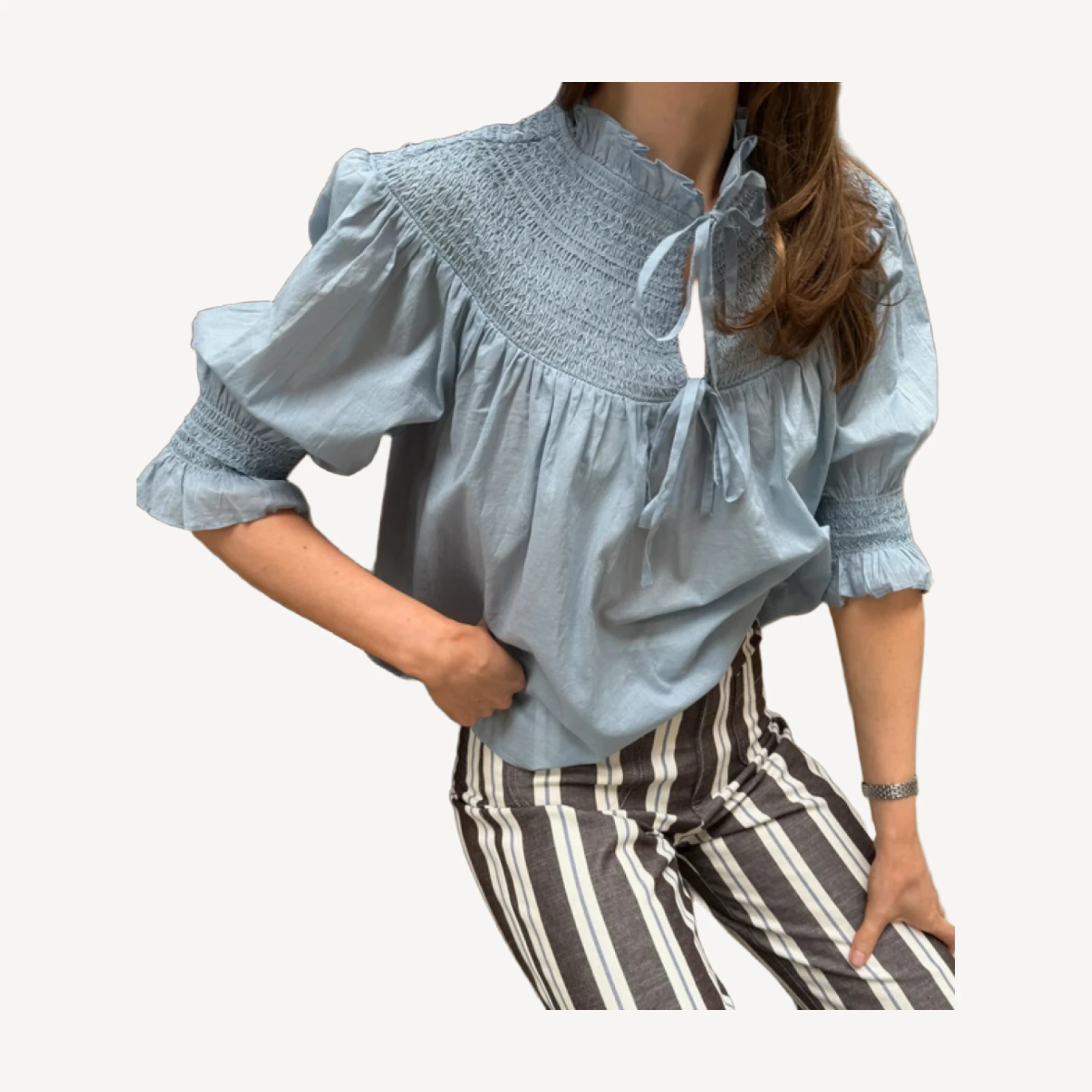 The Zinnia Top - Dusty Blue