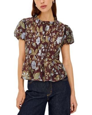 Rails Pepper Pleated Puff Sleeve Blouse