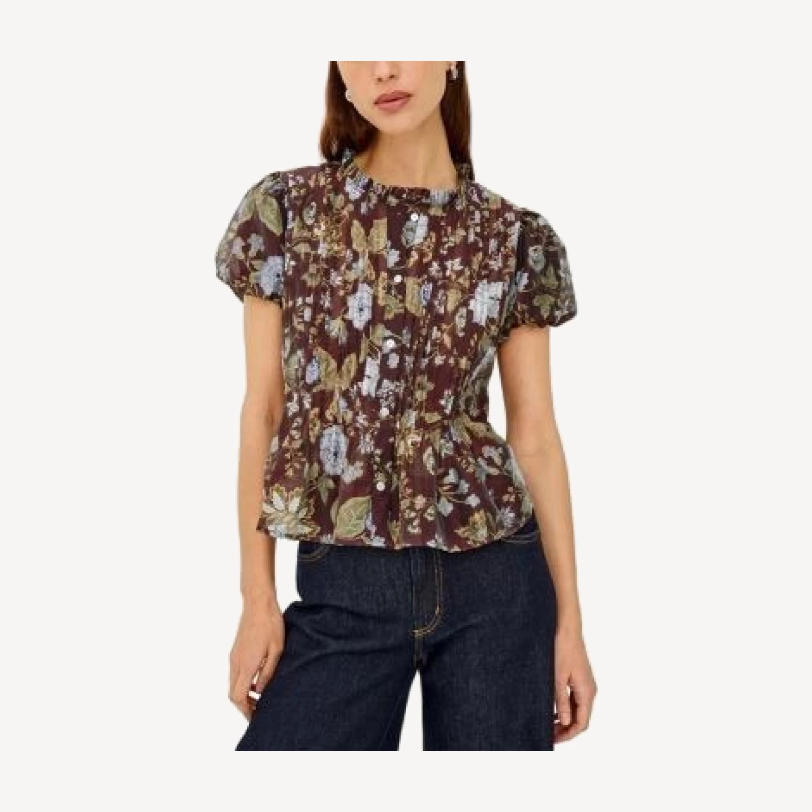 Rails Pepper Pleated Puff Sleeve Blouse