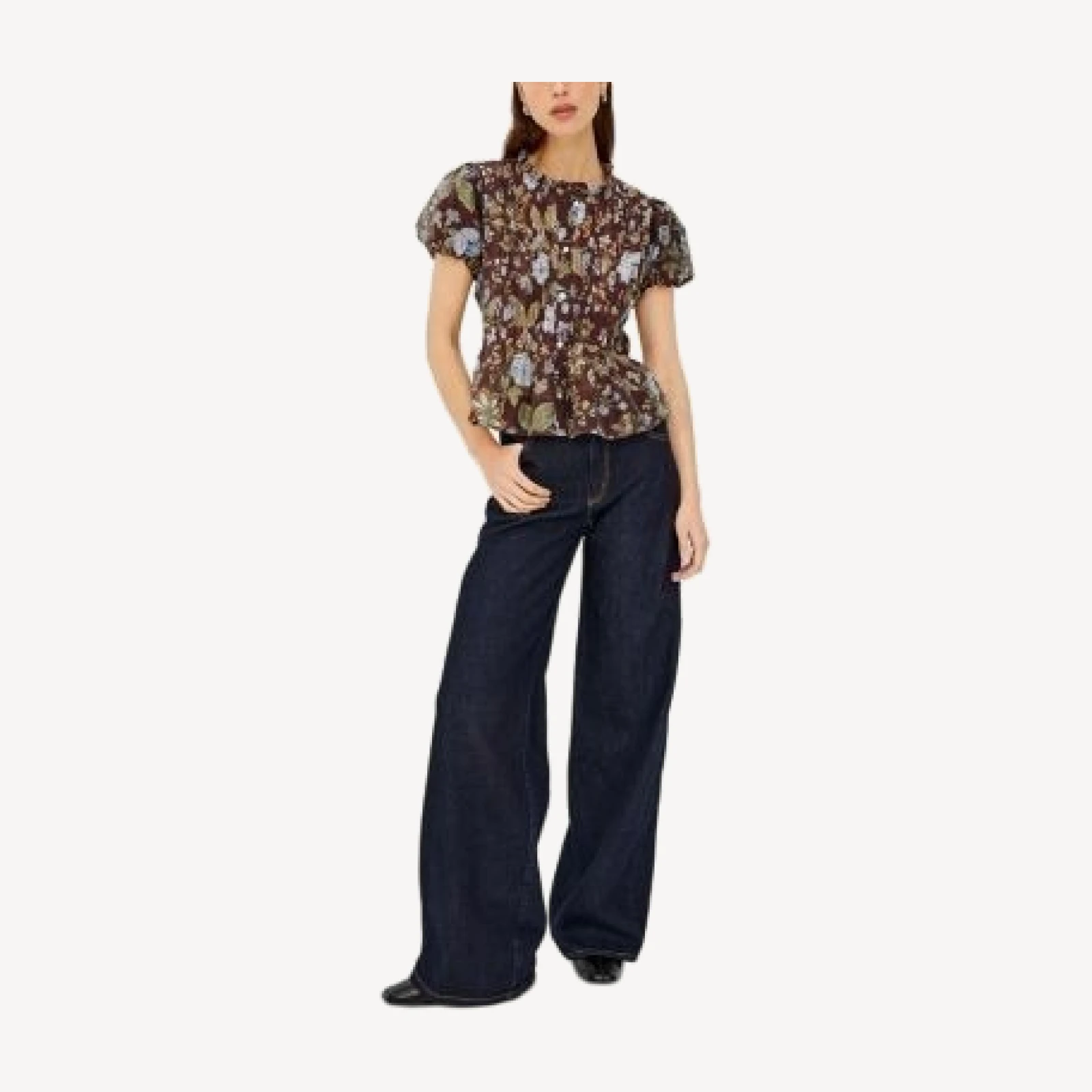 Rails Pepper Pleated Puff Sleeve Blouse