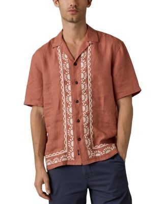Faherty Short-Sleeve Embroidered Shirt