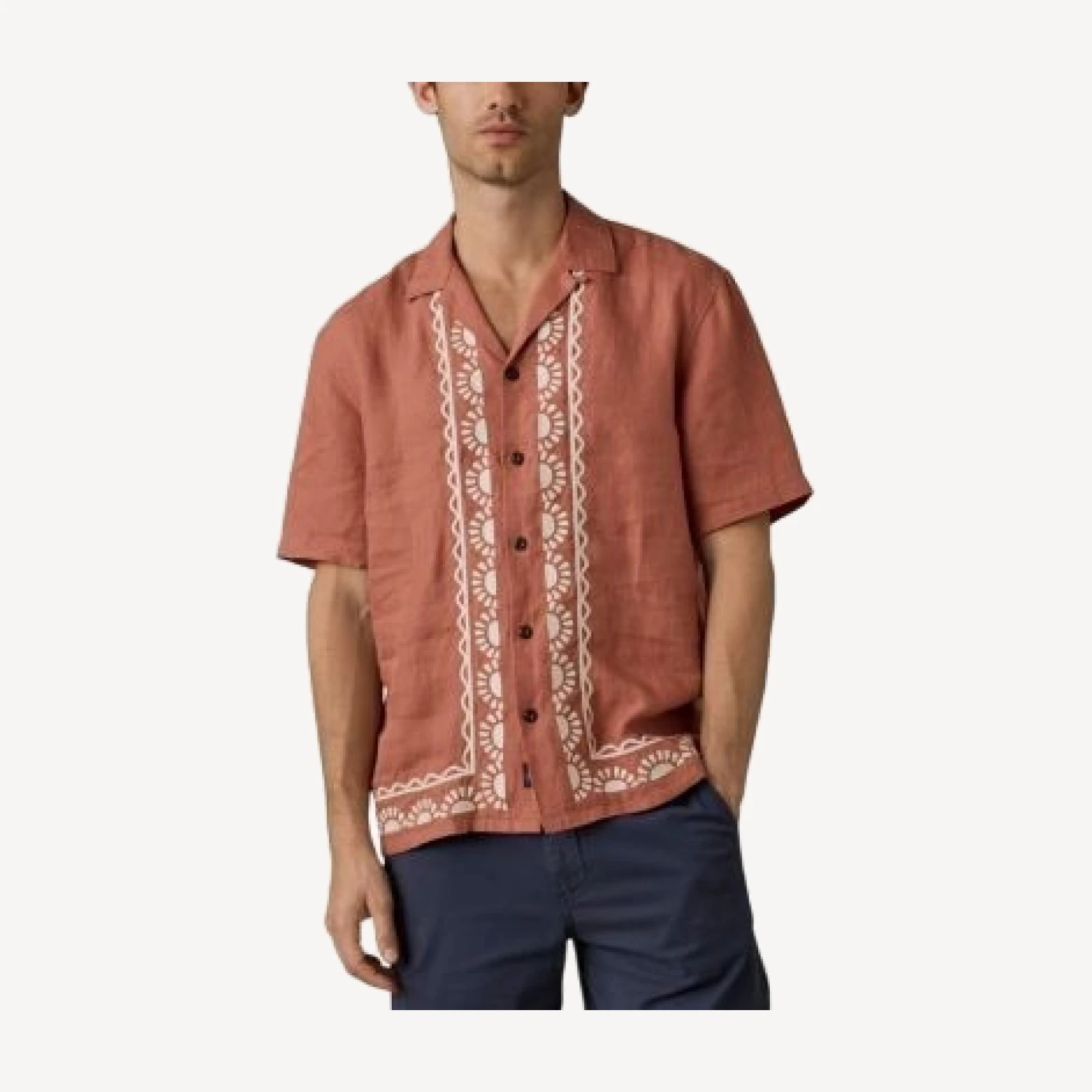 Faherty Short-Sleeve Embroidered Shirt