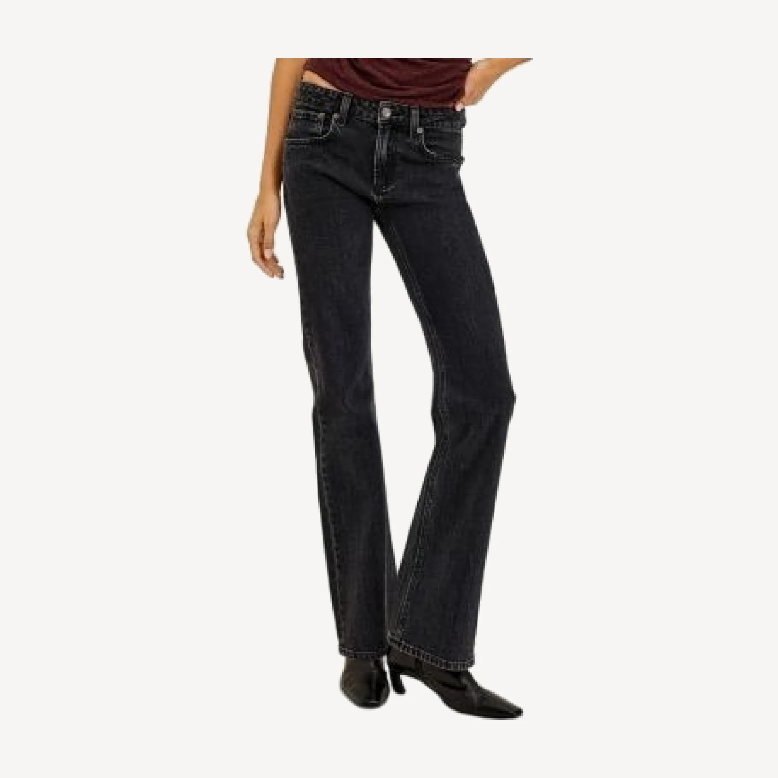 Rails Fremont Cotton Stretch Low Rise Jeans in Blackjack