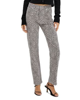 Rails Topanga High Rise Straight Jeans in Ecru Cheetah