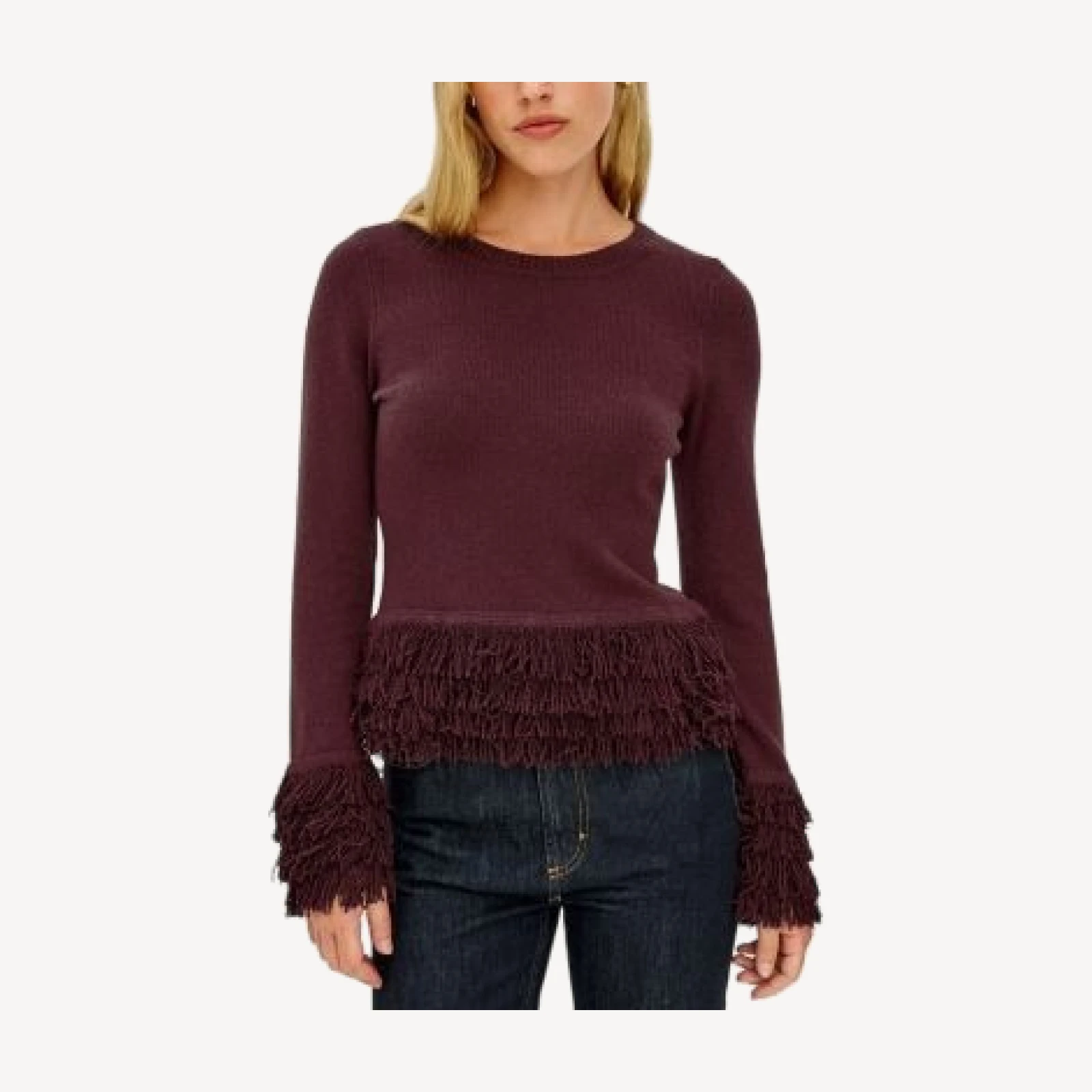 Rails Carmen Fringe Crewneck Top