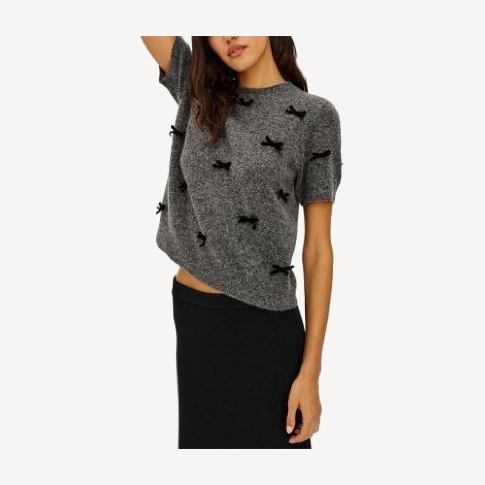Rails Michele Bow Embellished Crewneck Sweater