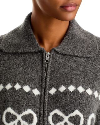 Rails Rhea Zip Front Bow Knit Cardigan