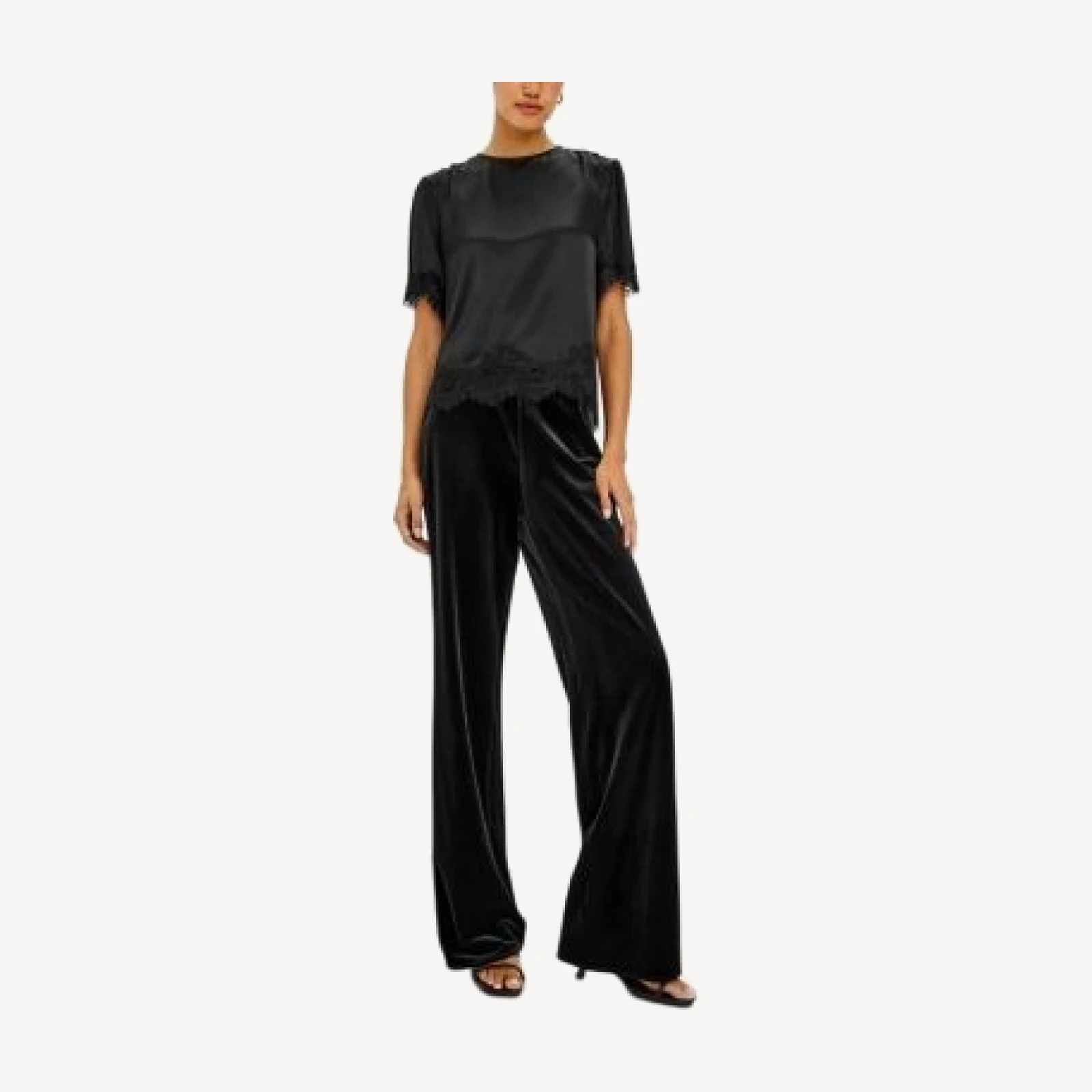 Rails Sonora Lace Trim Short Sleeve Top