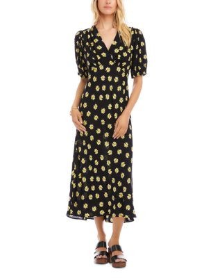 Karen Kane Puffed Sleeve Bias Cut Dress