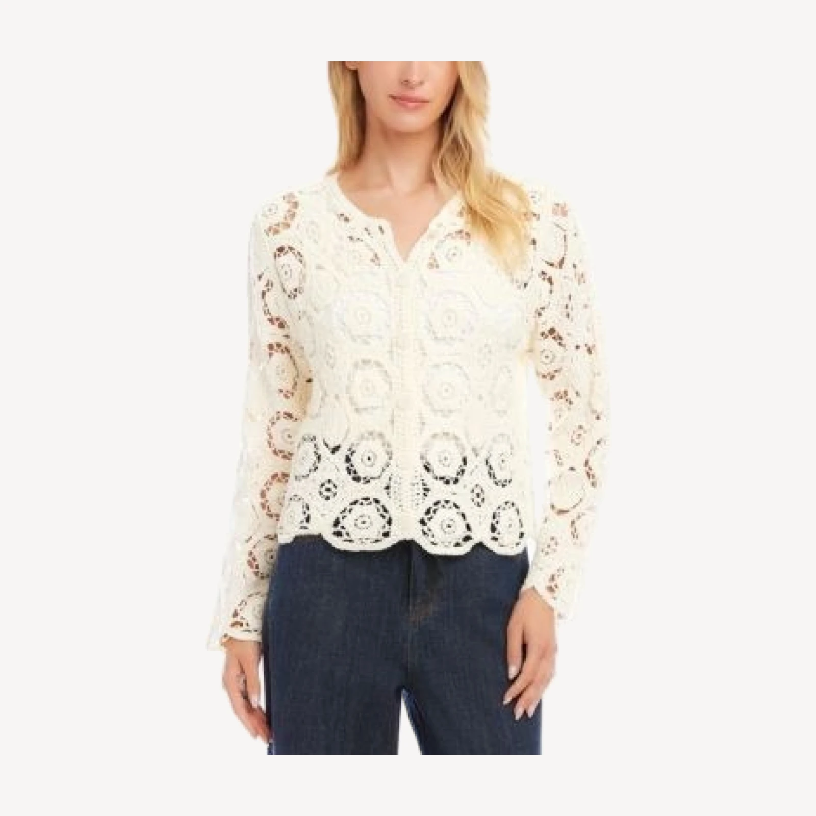 Karen Kane Crocheted Soft Jacket