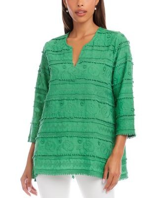 Karen Kane Embroidered Pom Pom Tunic