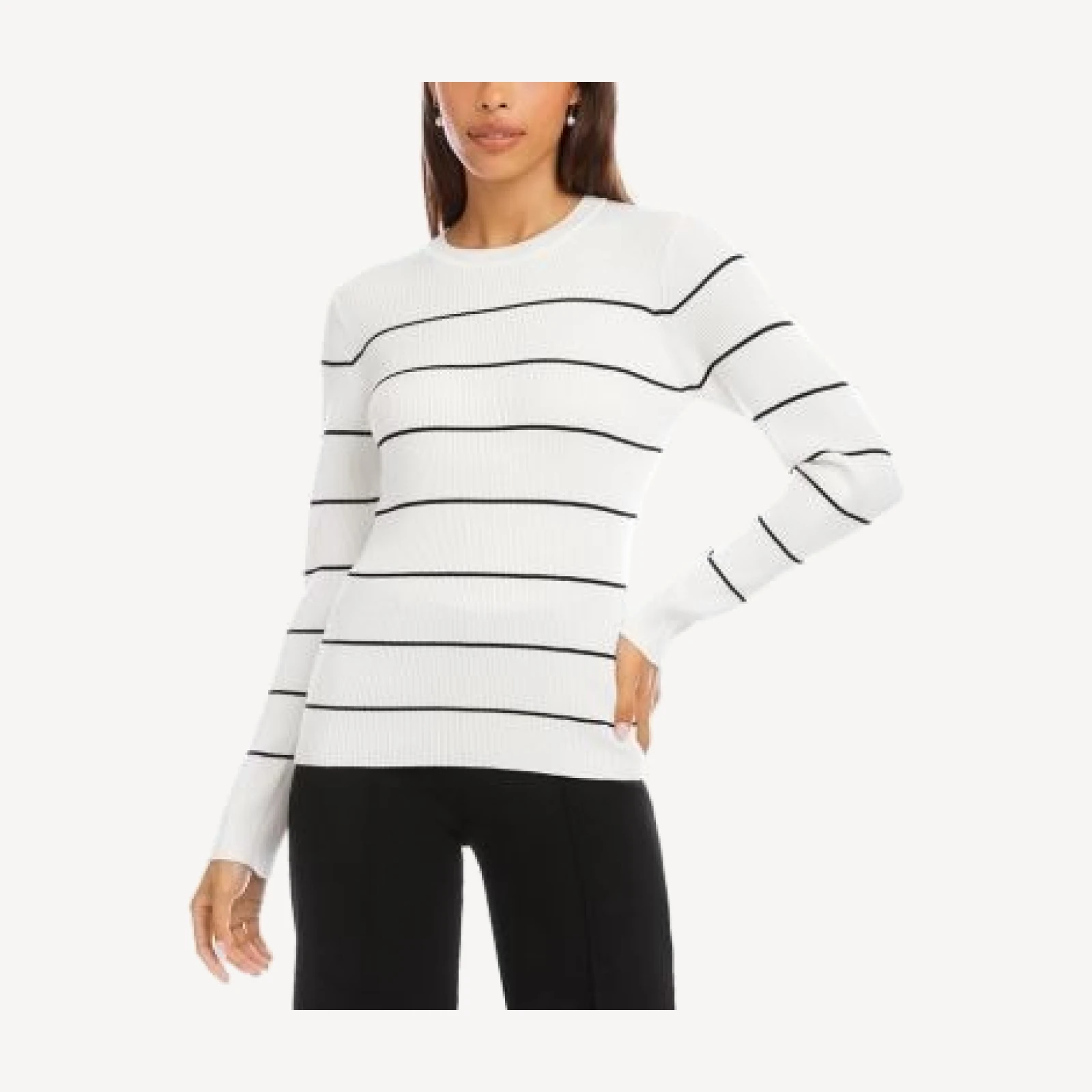 Karen Kane Stripe Ribbed Sweater