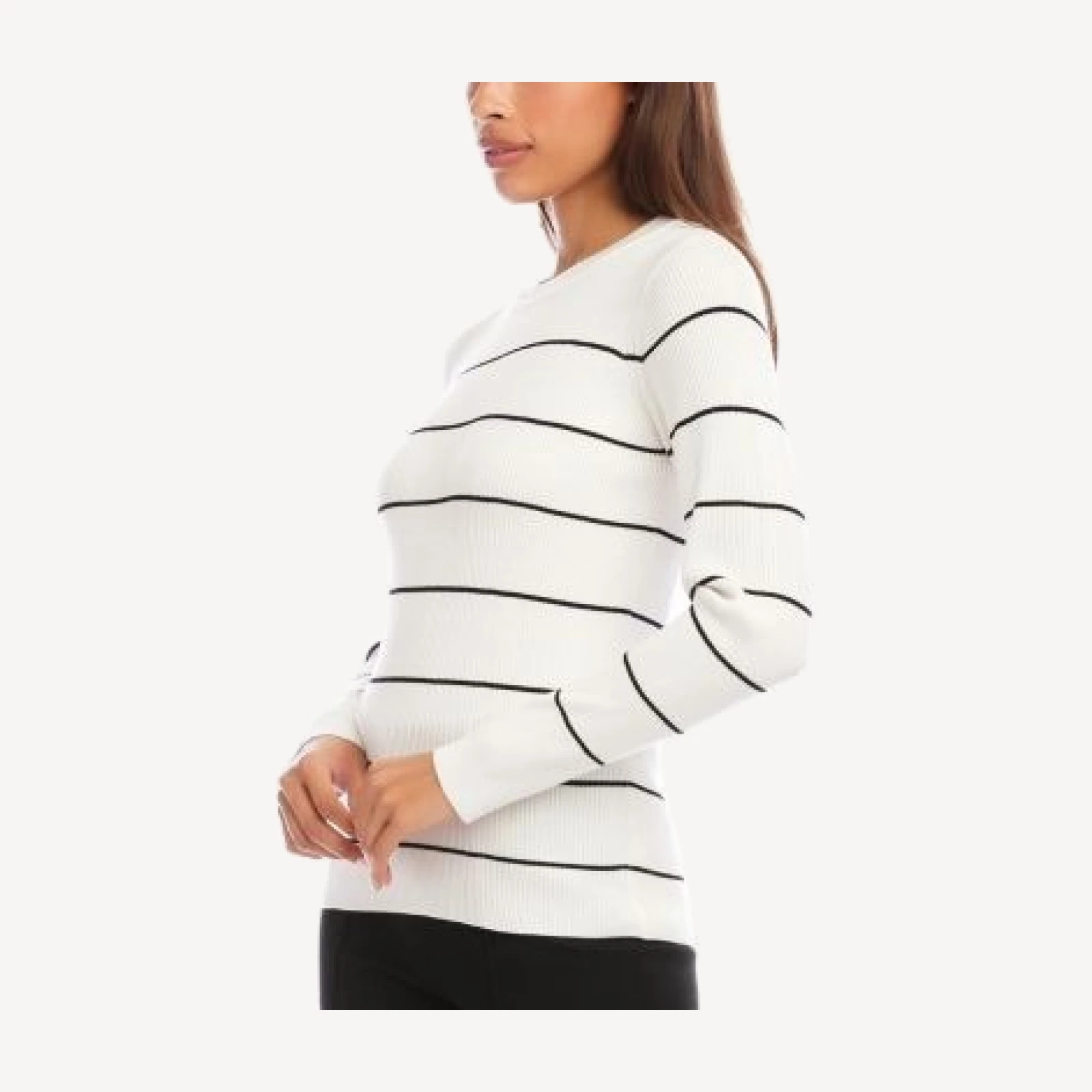 Karen Kane Stripe Ribbed Sweater