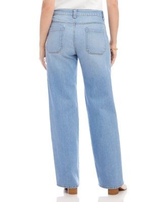Karen Kane Lauren Patch Pocket Jeans in Light Blue
