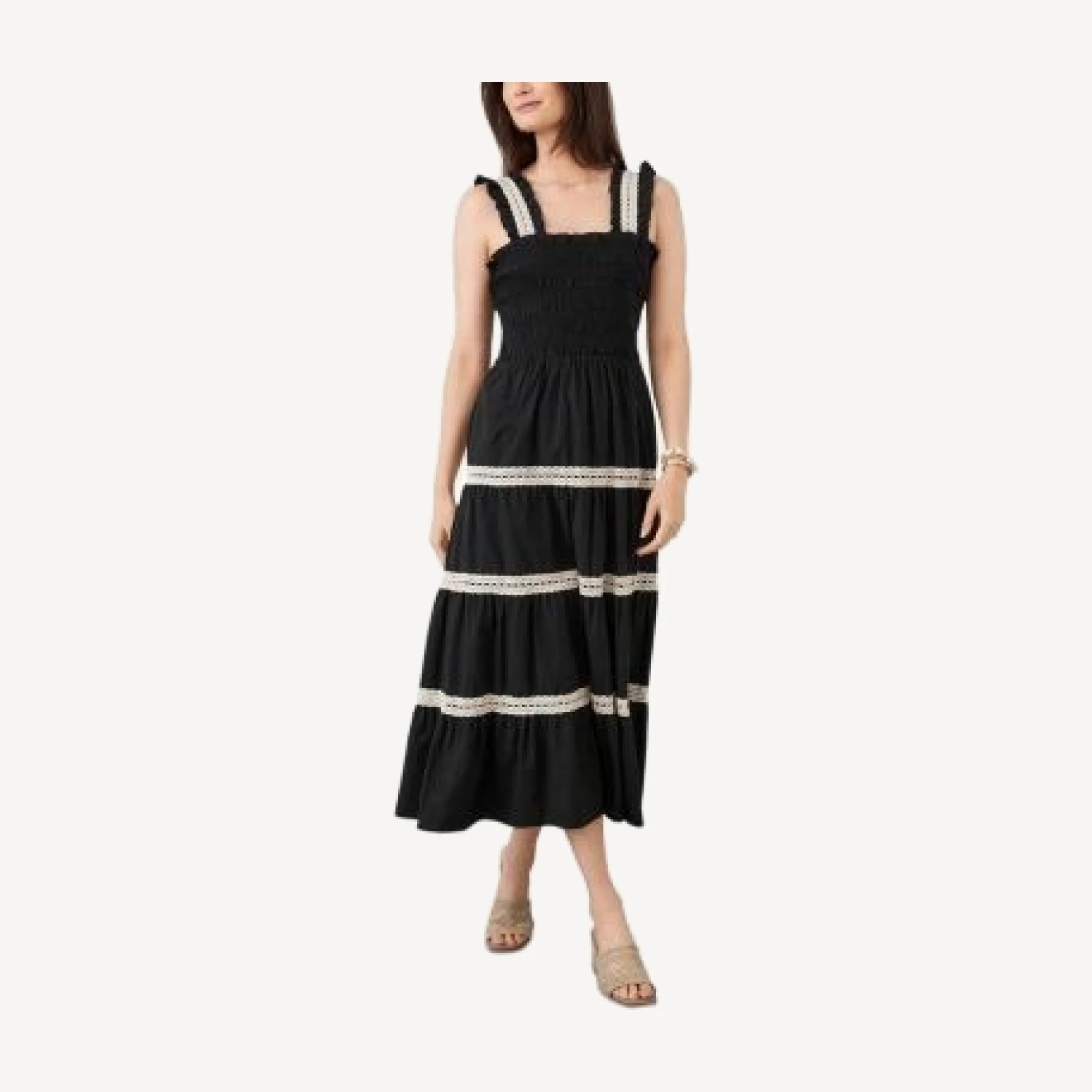 Karen Kane Sleeveless Tiered Midi Dress