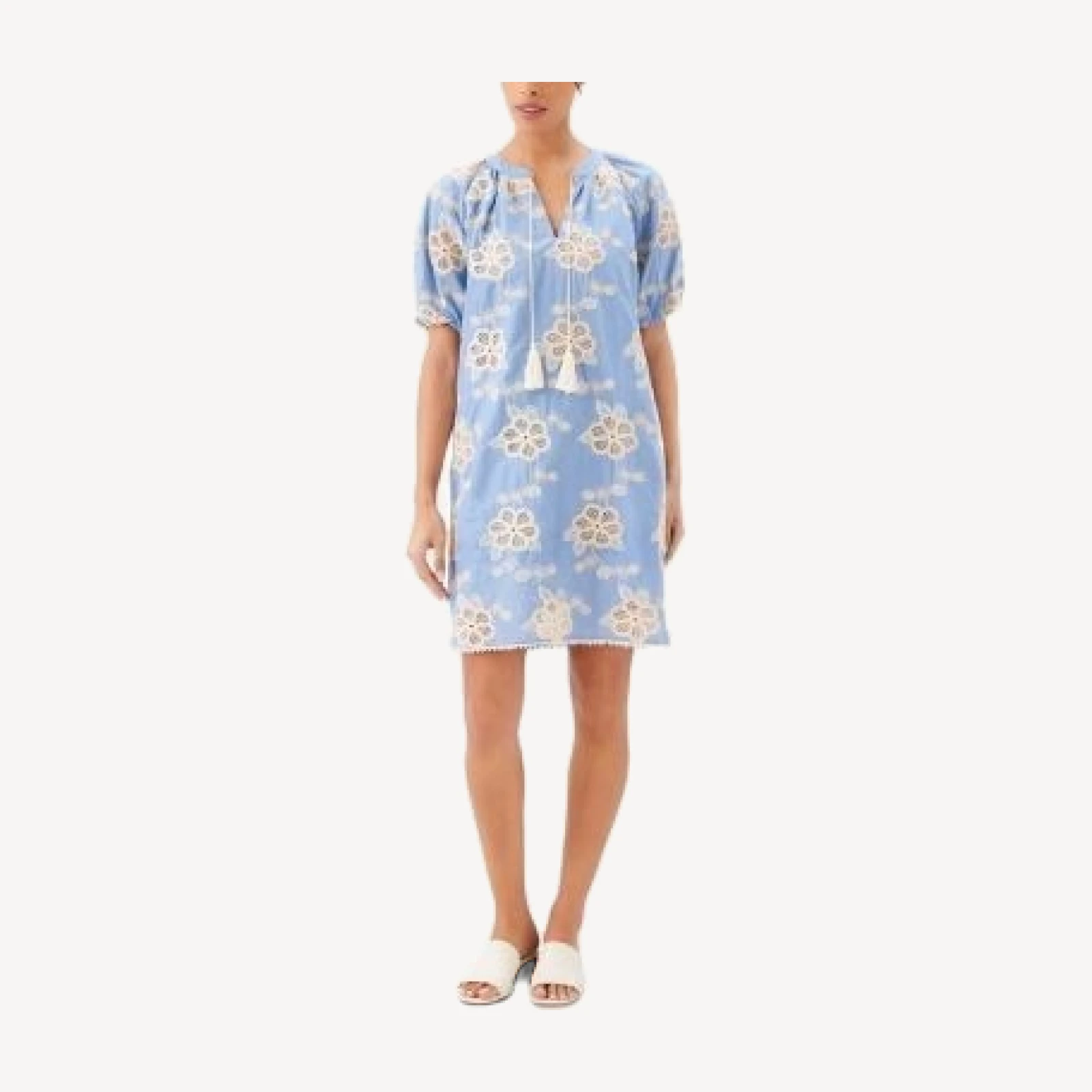 Karen Kane Tasseled Puffed Sleeve Dress
