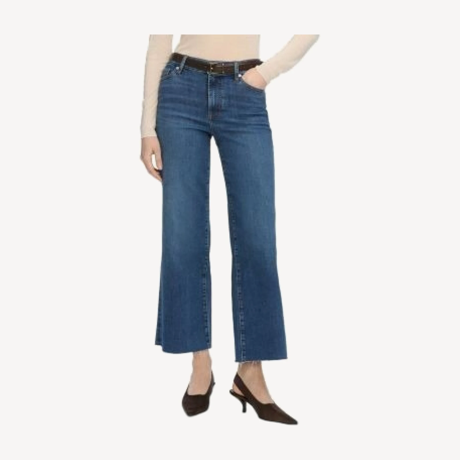 Frame Le Slim High Rise Ankle Crop Palazzo Jeans in Elixir Raw After