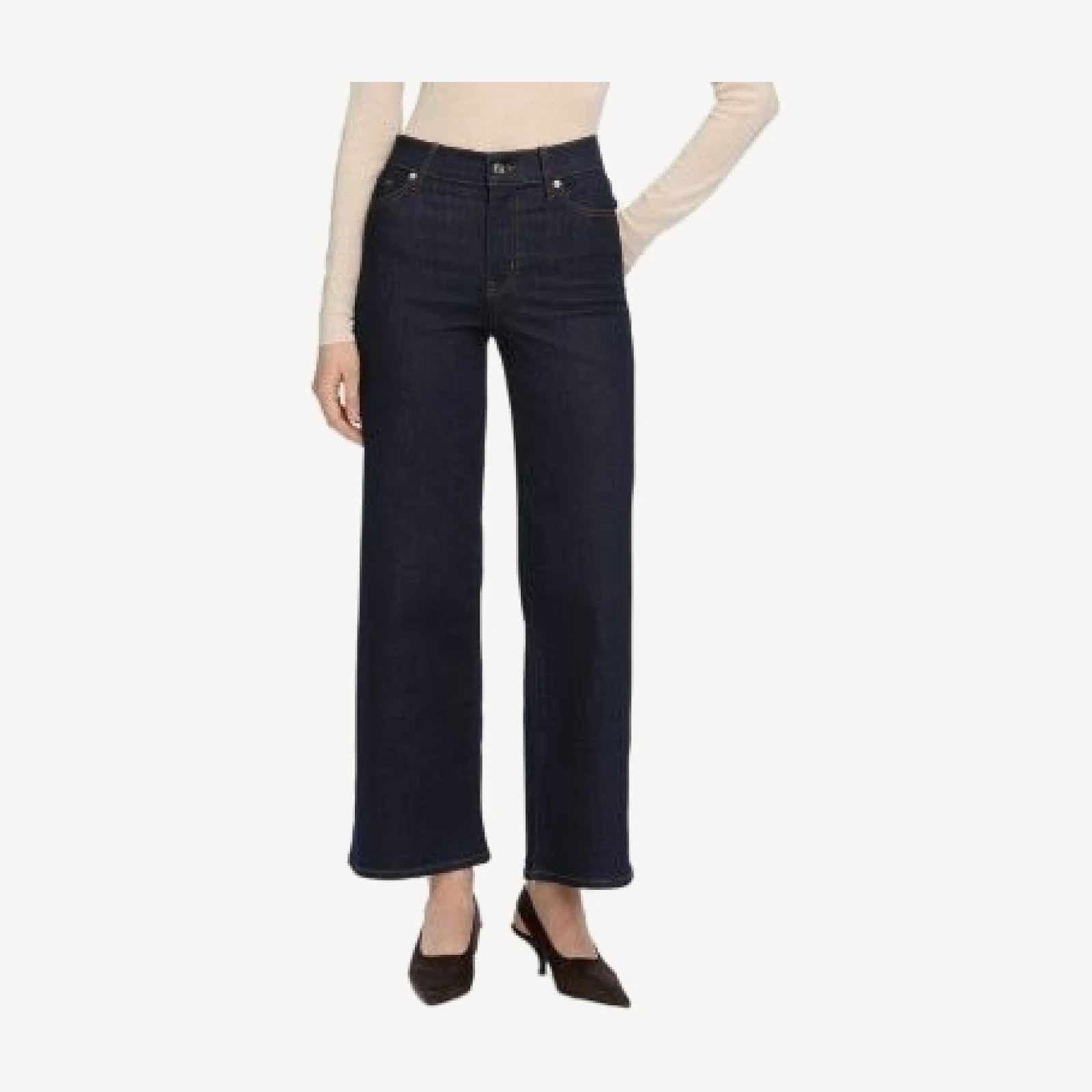 Frame Le Slim High Rise Palazzo Crop Jeans in Rinse