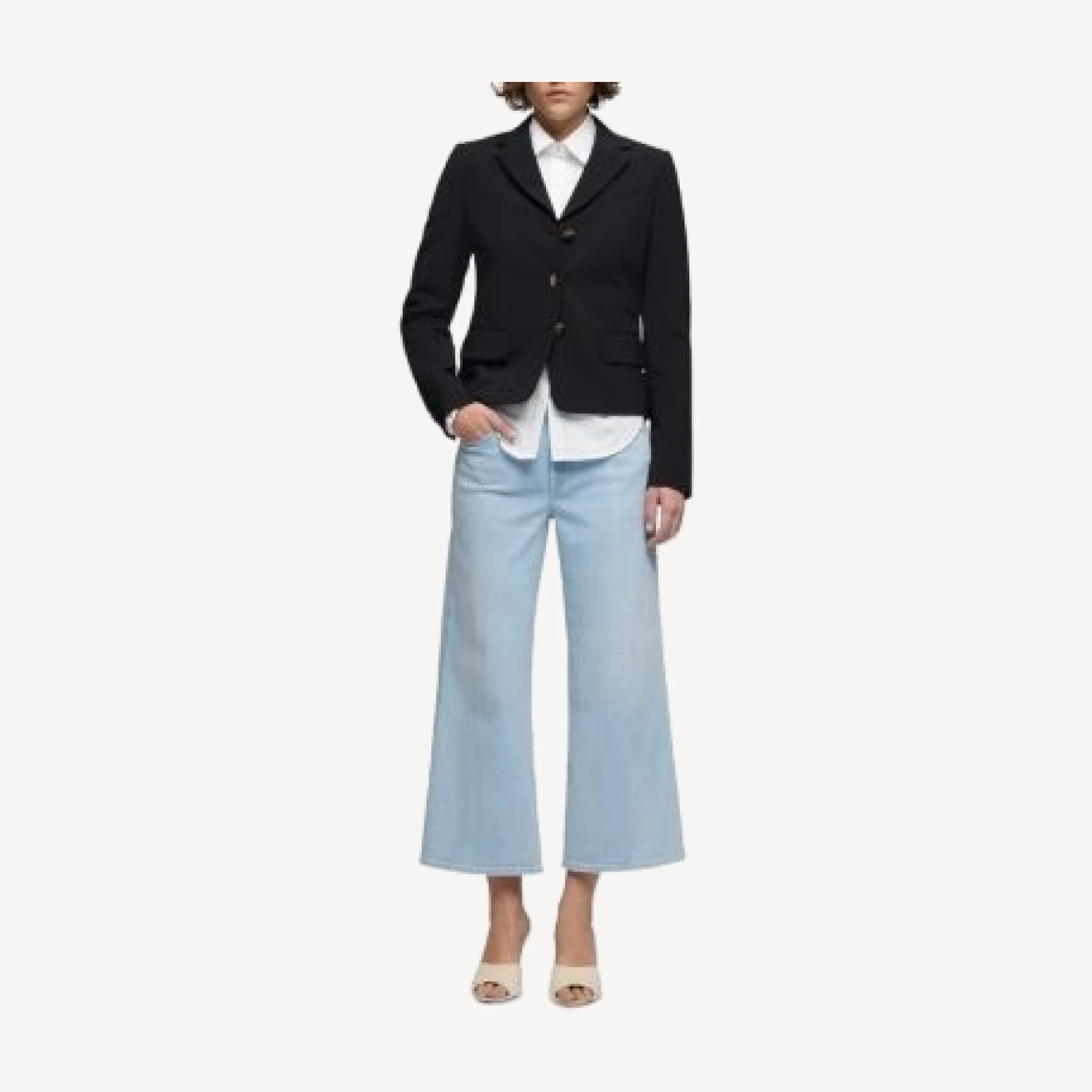 7 For All Mankind Petites Lotta Wide Ankle Jeans in Dewdrop