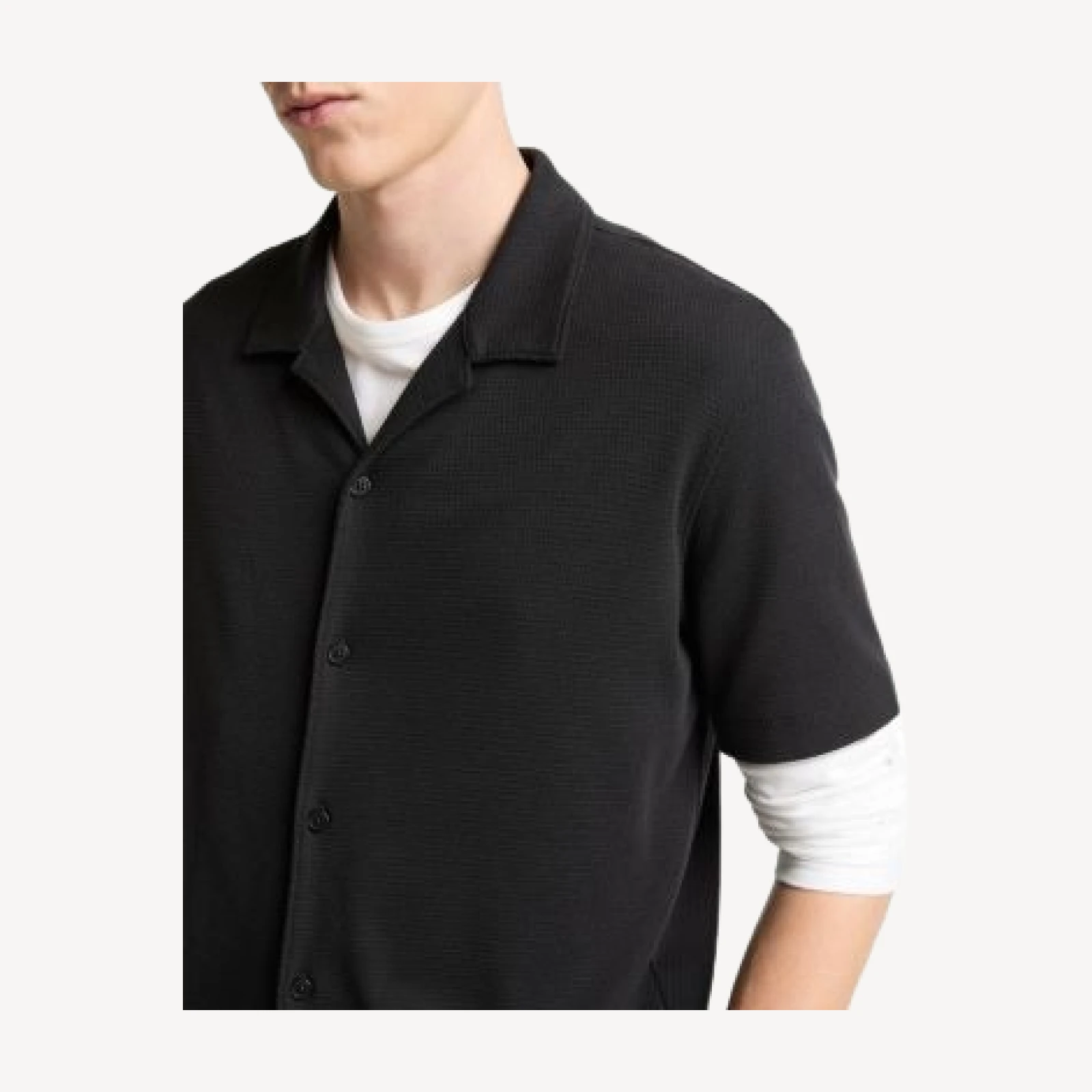Vince Mesh Knit Short Sleeve Cabana Shirt