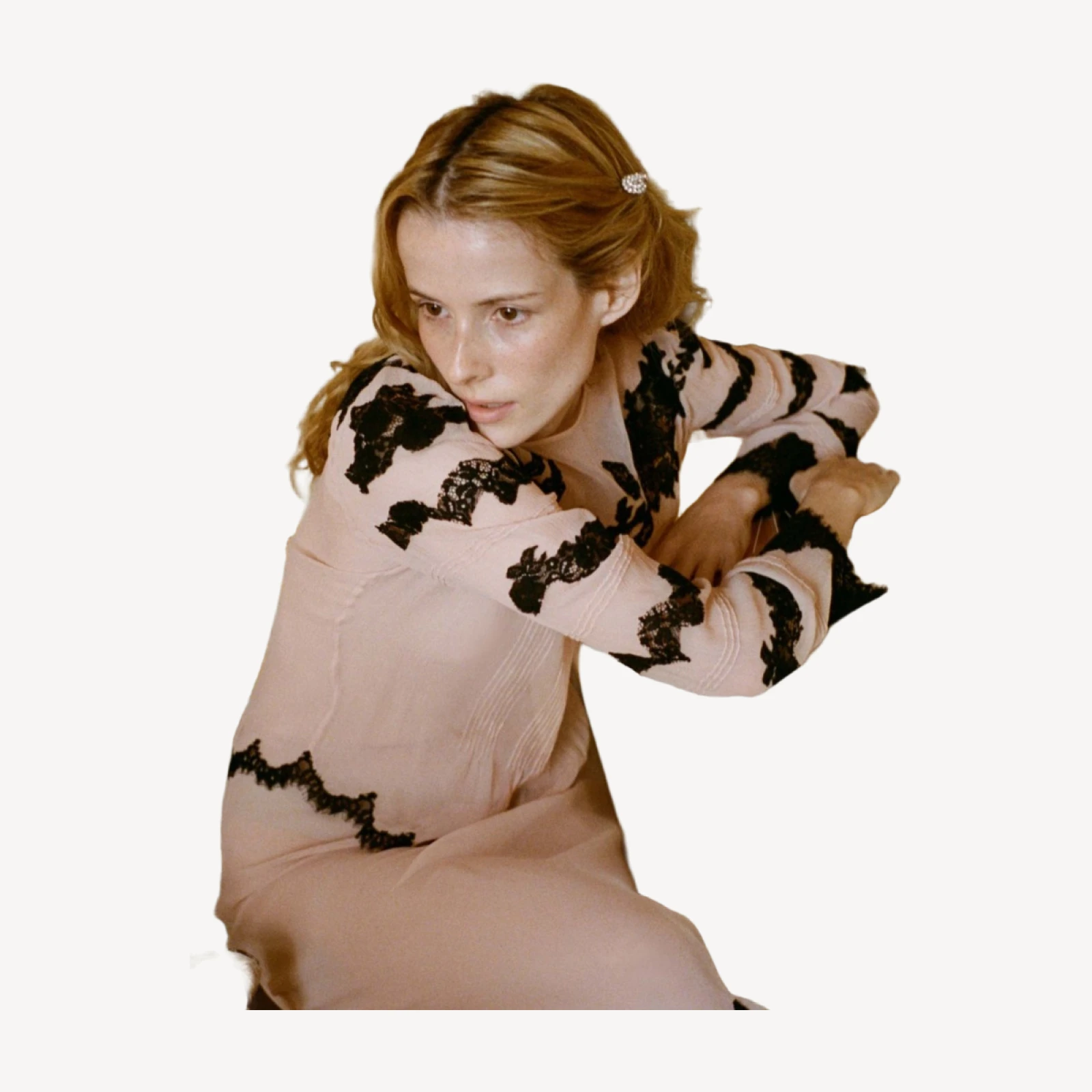 ALBERTINE ANNIVERSARY TOP -- SOFT PEACH