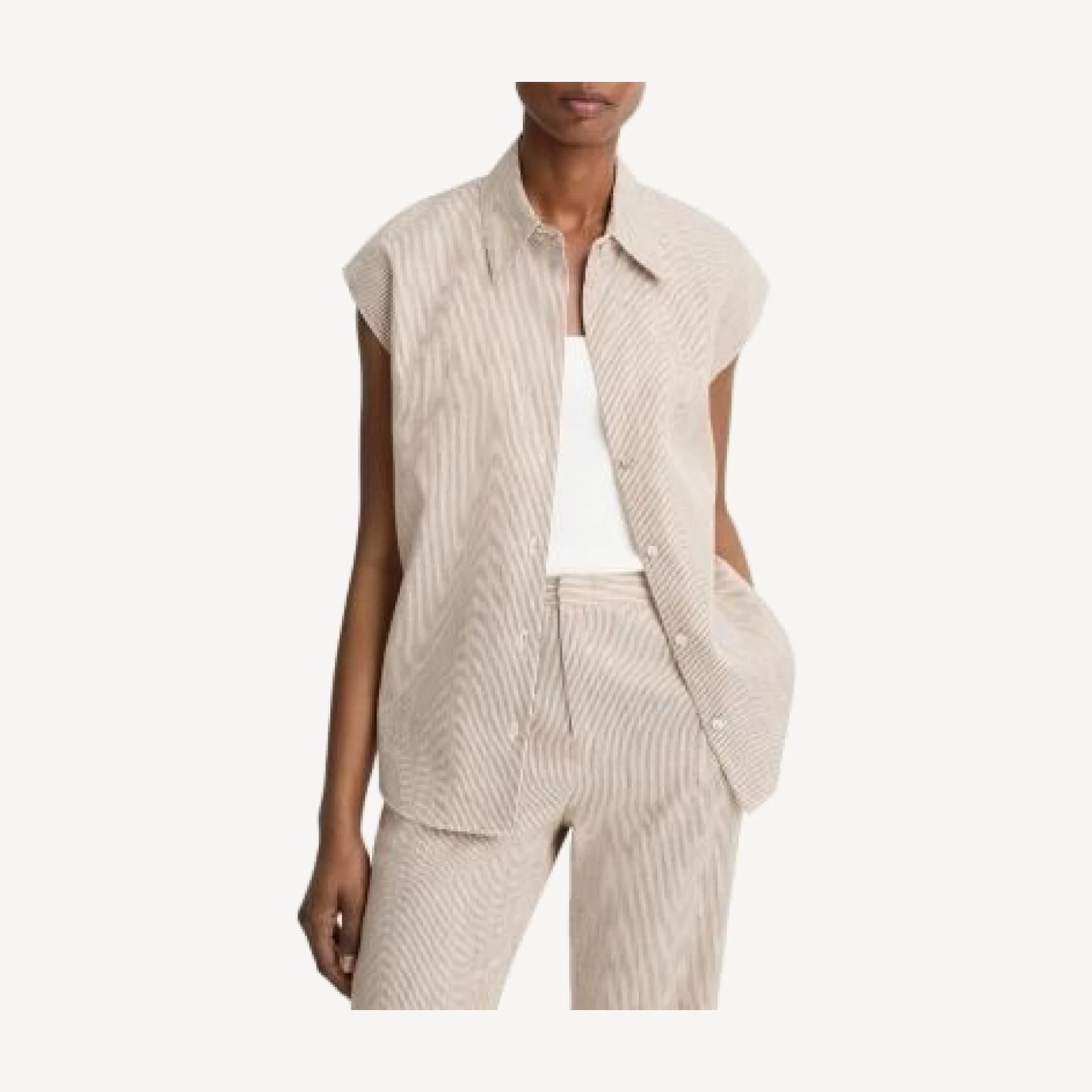 Vince Ticking Stripe Linen Top