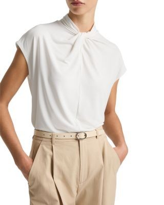 Vince Twist Neck Cap Sleeve Top