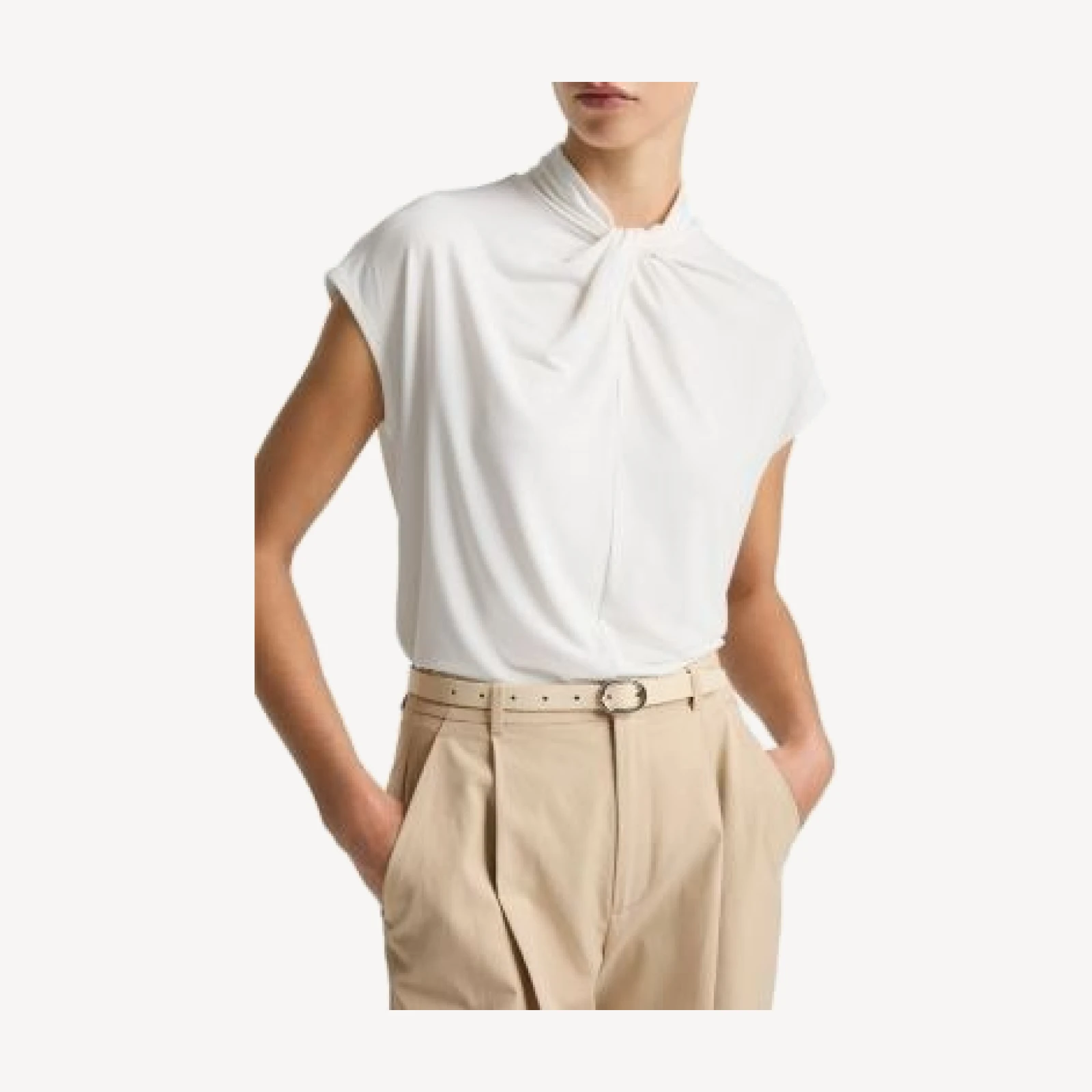 Vince Twist Neck Cap Sleeve Top