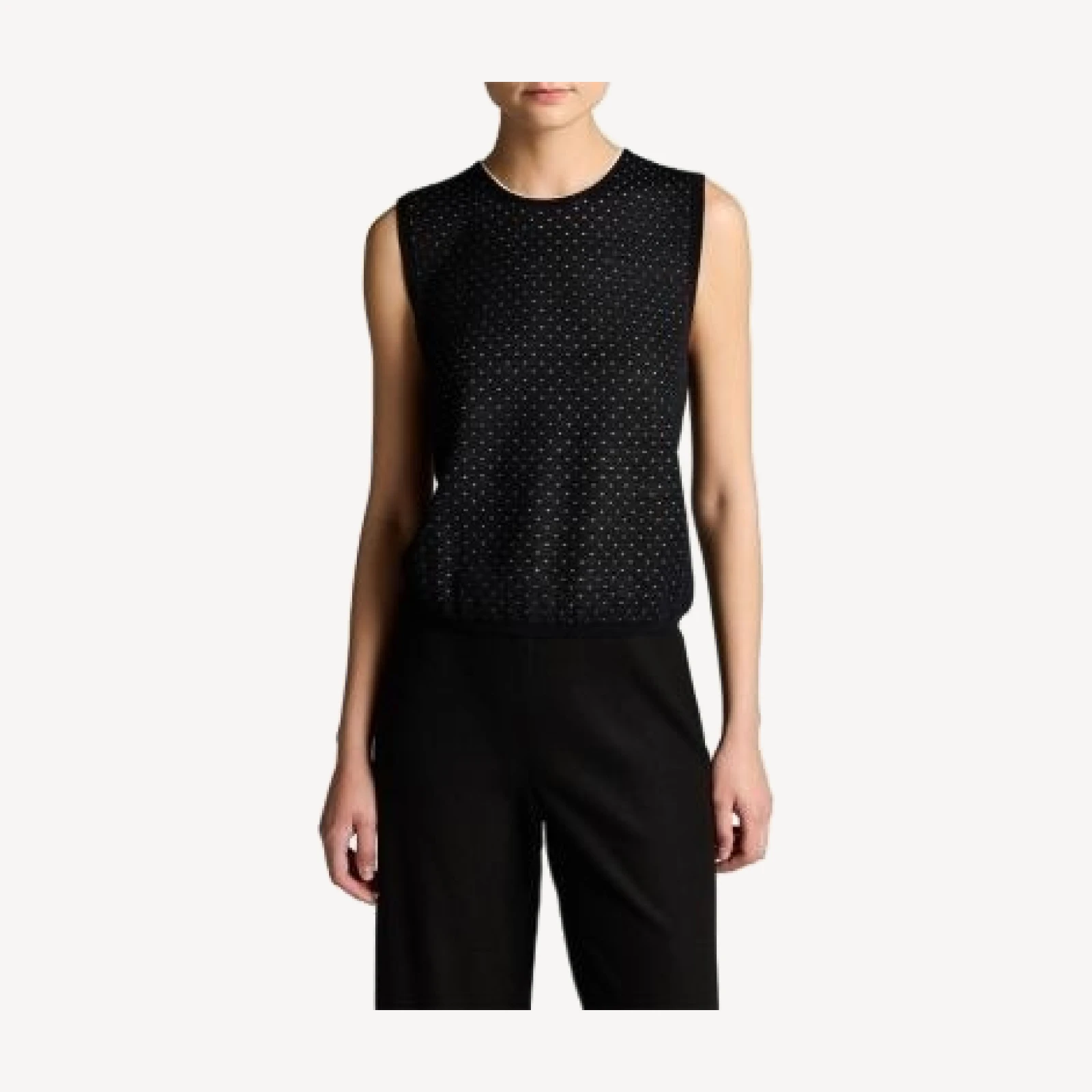 Vince Dot Motif Crewneck Shell