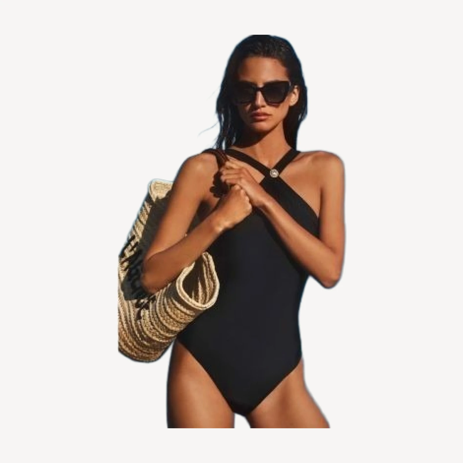 L'Agence Gabrielle High Neck One Piece Swimsuit
