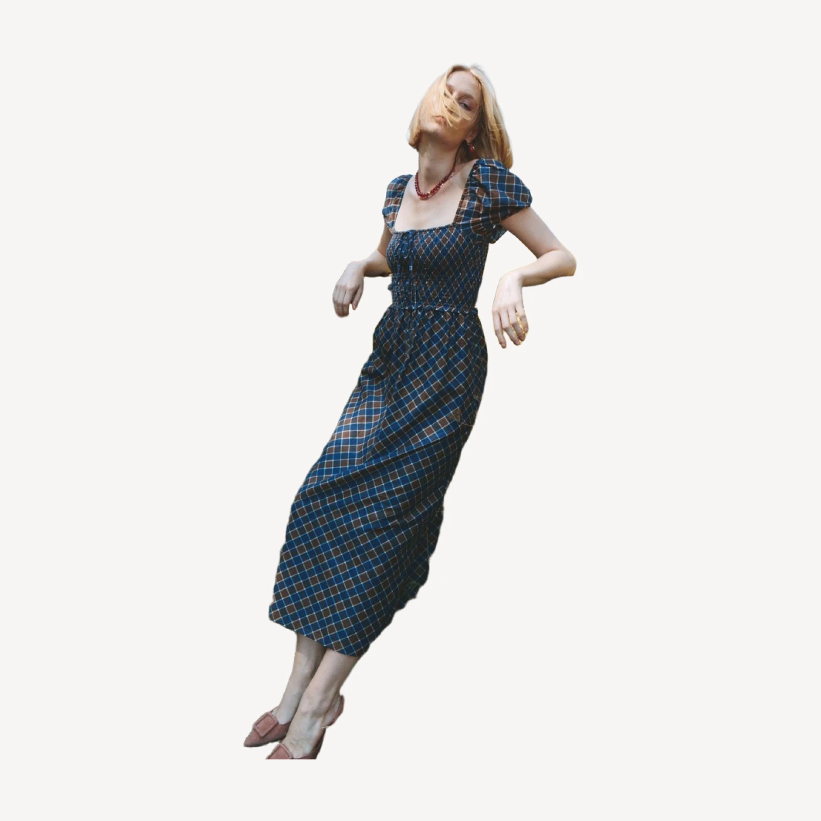 The Aster Nap Dress - Wilshire Plaid Chocolate/Navy