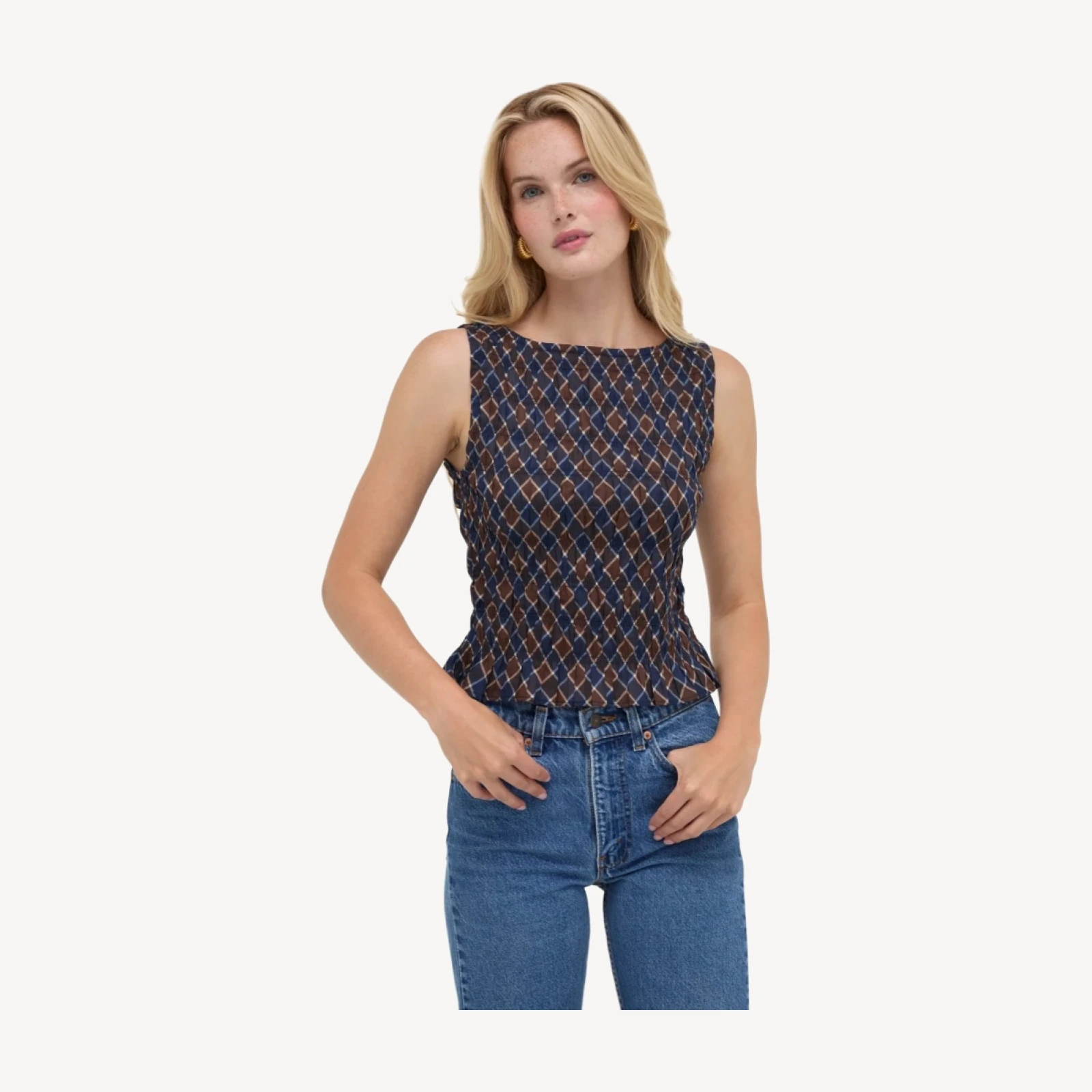 The Phoebe Nap Top - Wilshire Plaid Chocolate/Navy