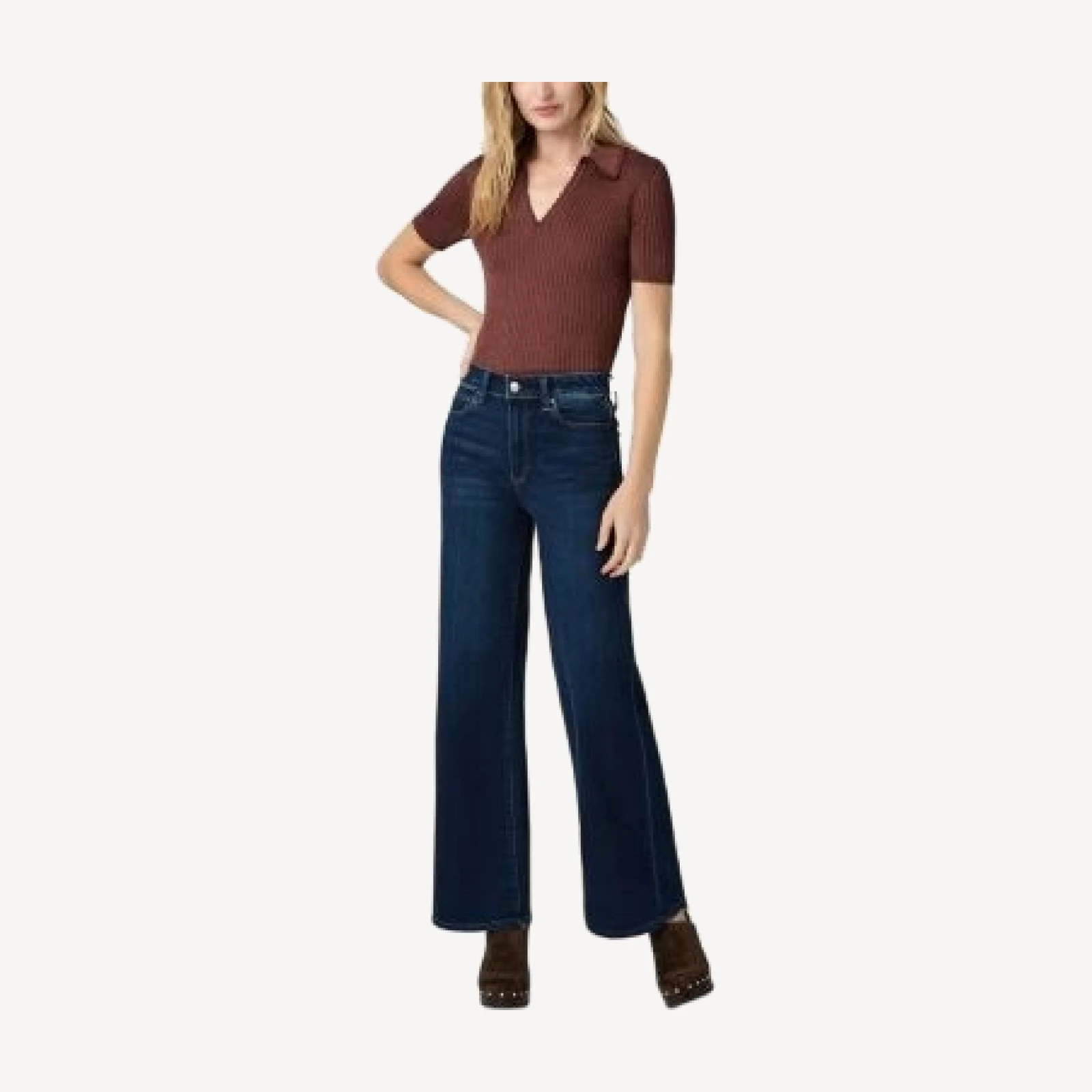 Paige Una Cotton Blend Ribbed Knit Top