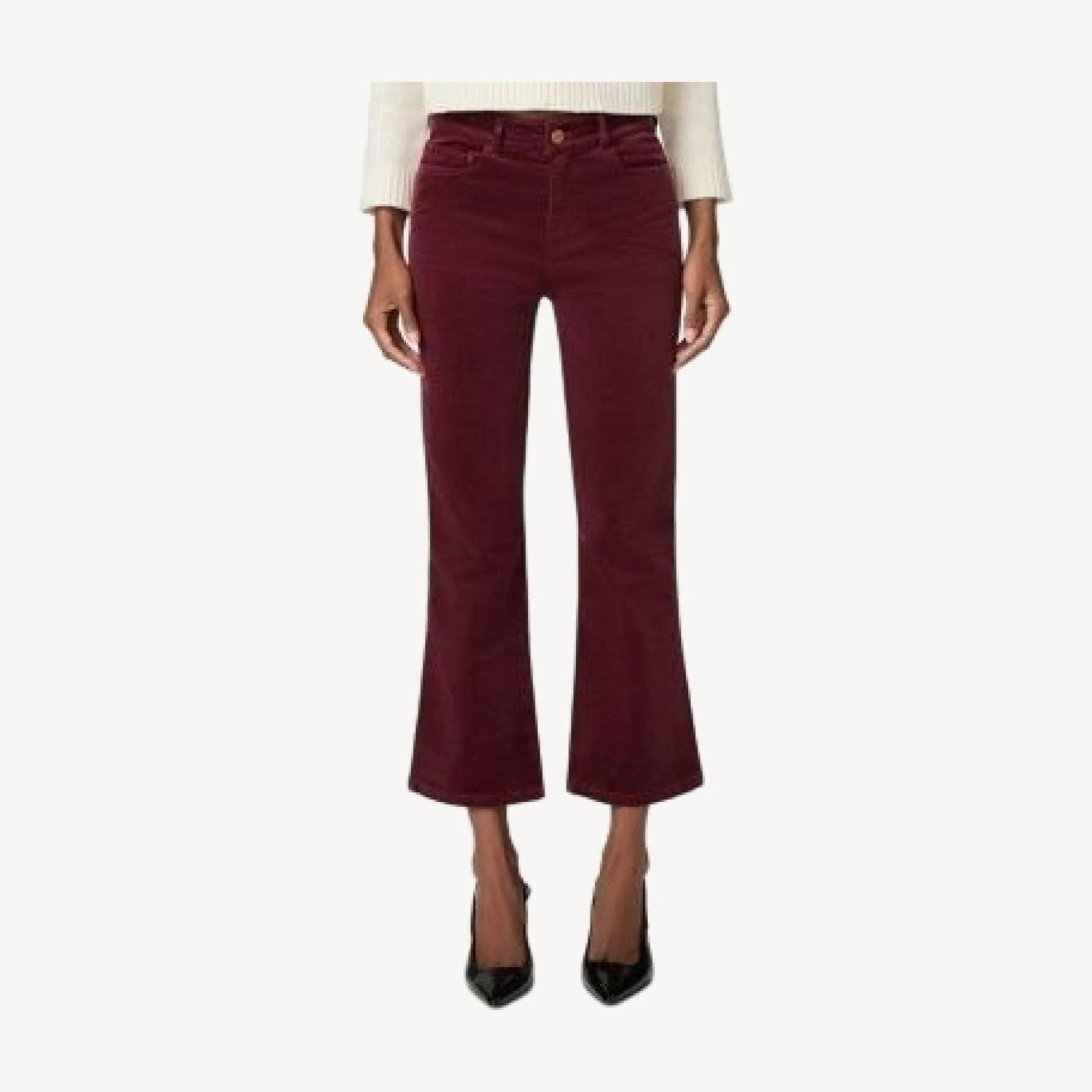 Paige Mason High Rise Ankle Bootcut Jeans in Pinot
