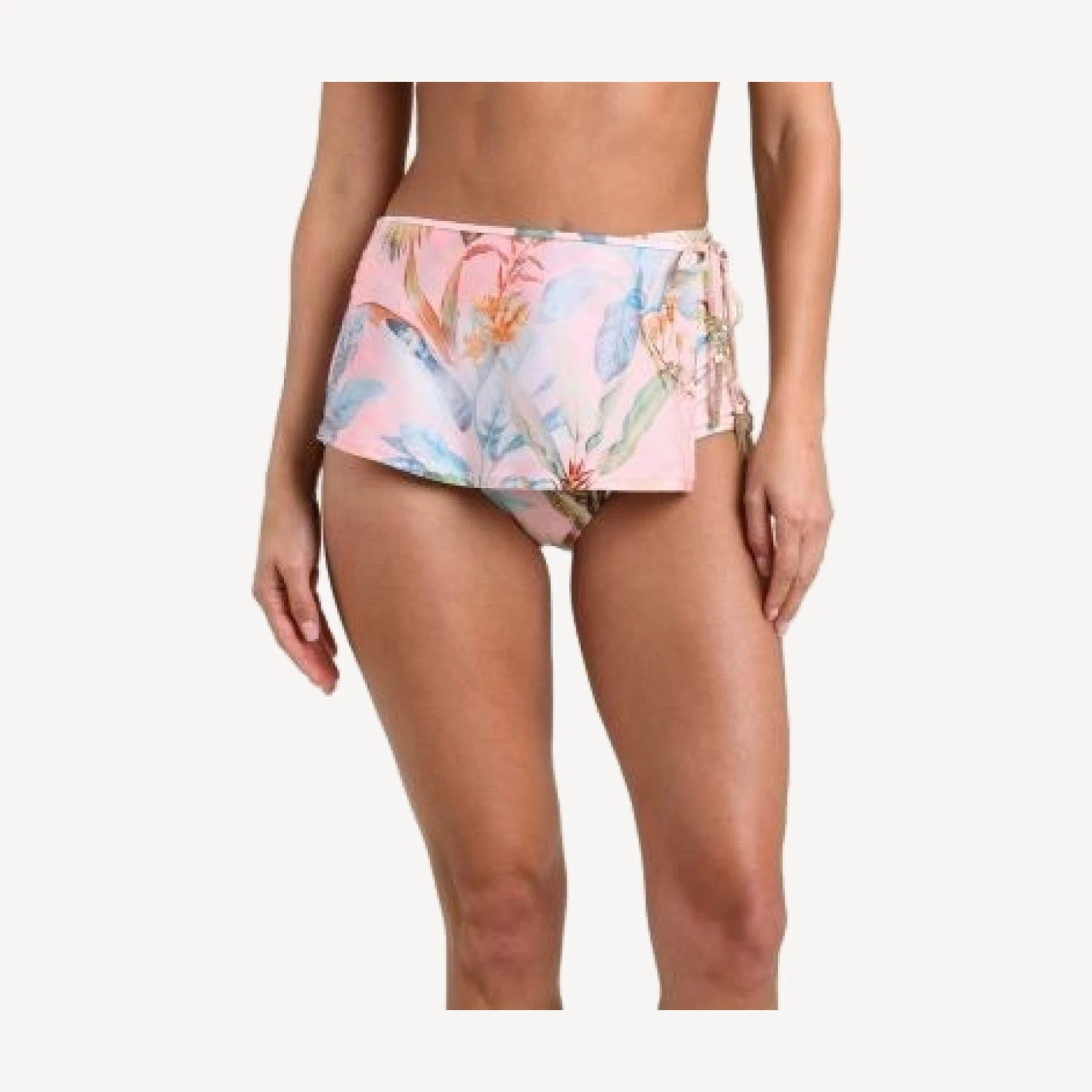L'Agence Linda Colorful Palm Swim Skort Bikini Bottom