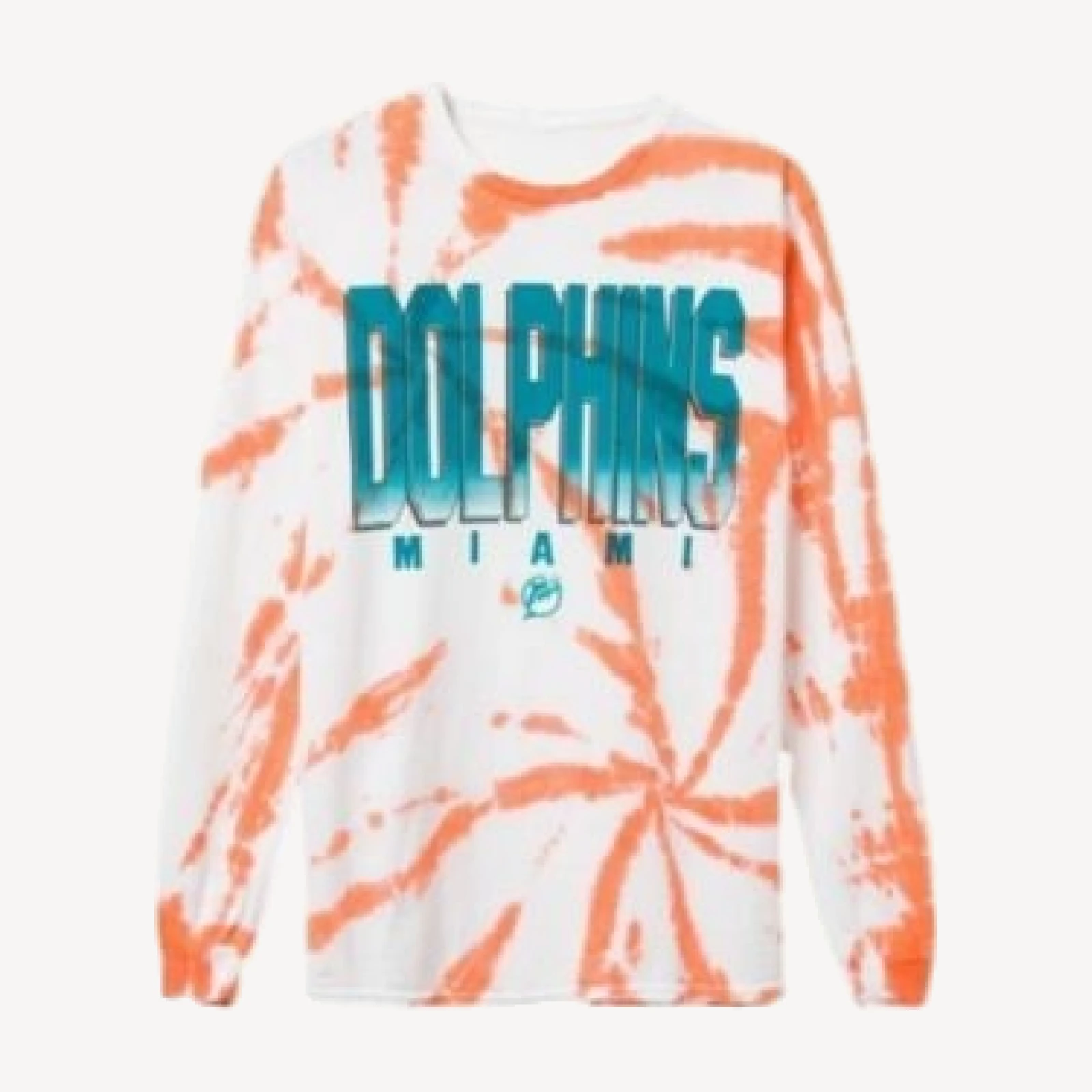 Junk Food Clothing Dolphins Game Time Tie Dye Long Sleeve T-shirt