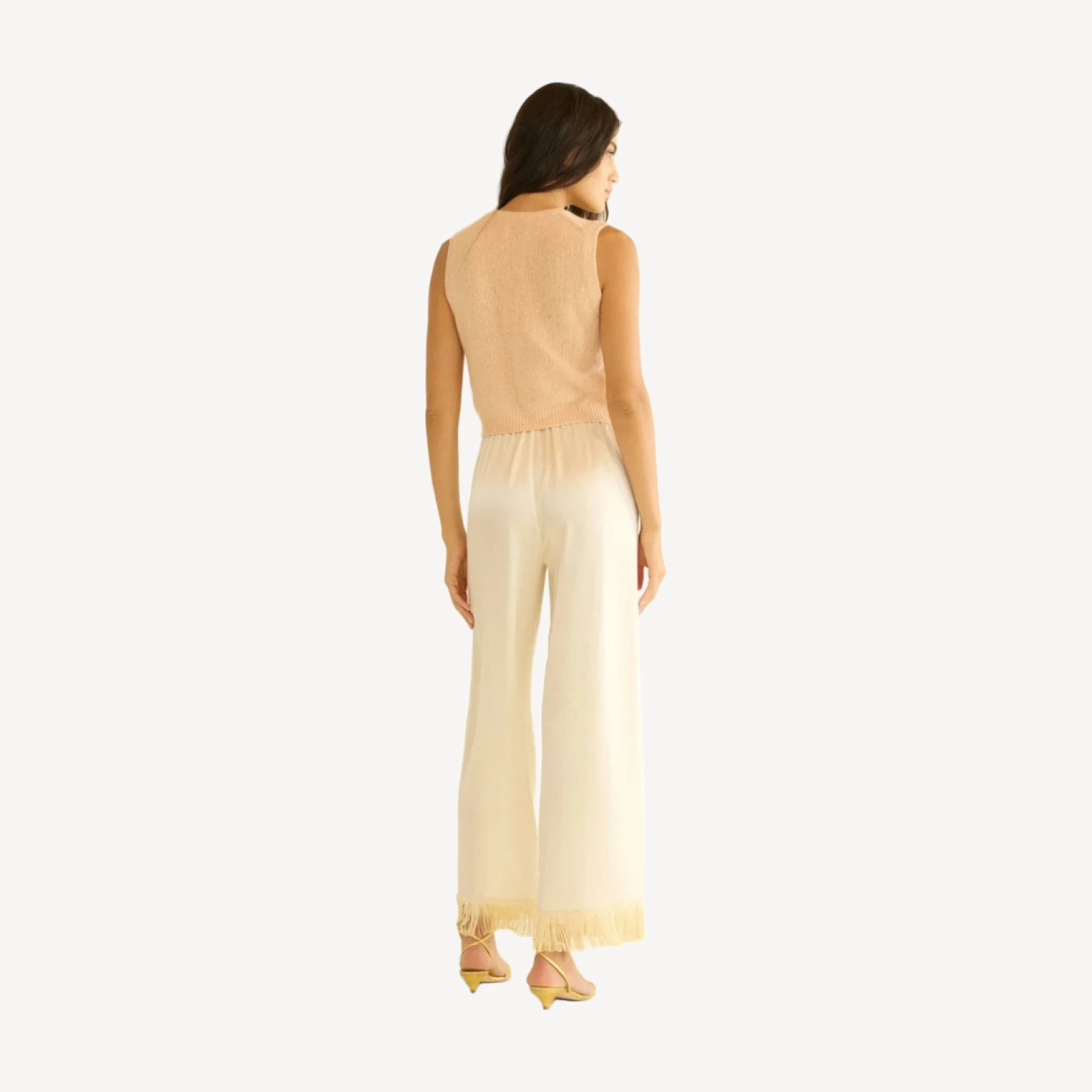 LOUDEN CASHMERE TOP -- LIGHT PEACH SORBET