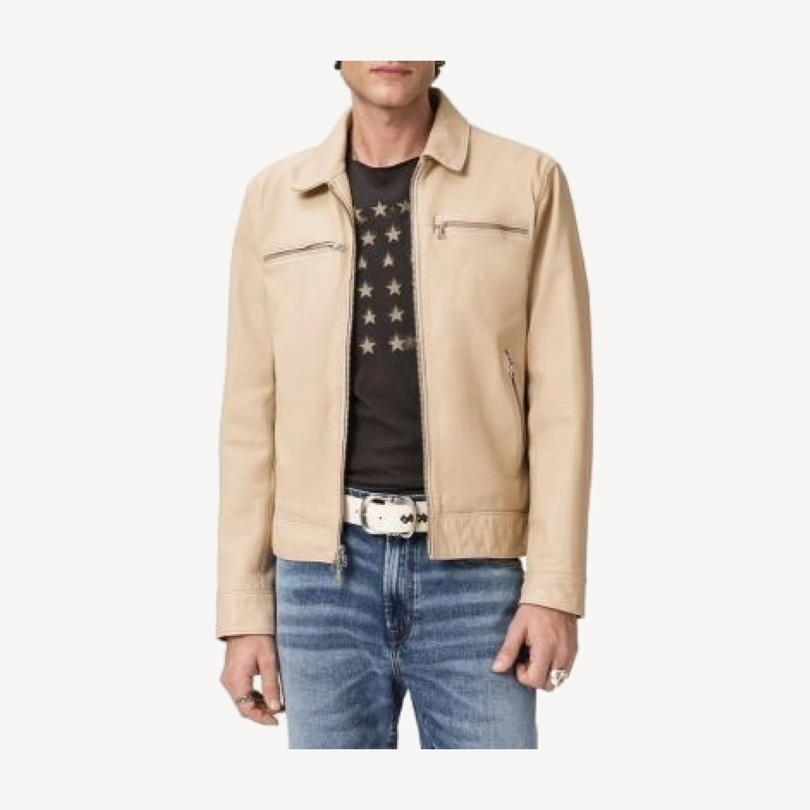 John Varvatos Nicholas Burnished Leather Jacket