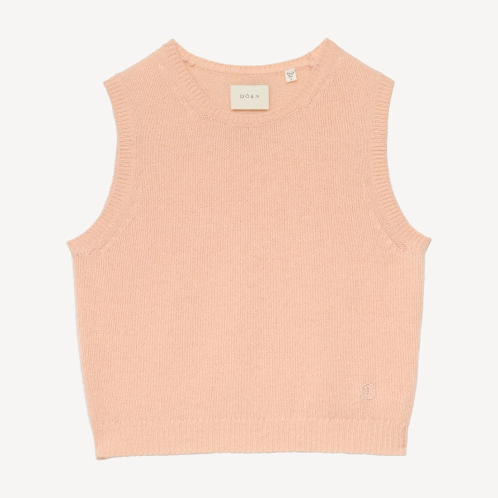 LOUDEN CASHMERE TOP -- LIGHT PEACH SORBET