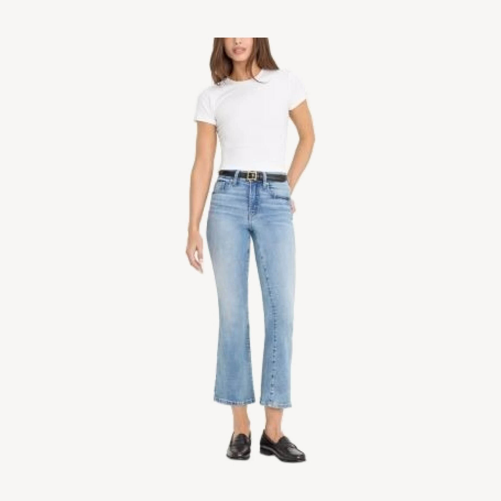 Good American Good Legs High Rise Ankle Mini Boot Jeans in Indigo1293