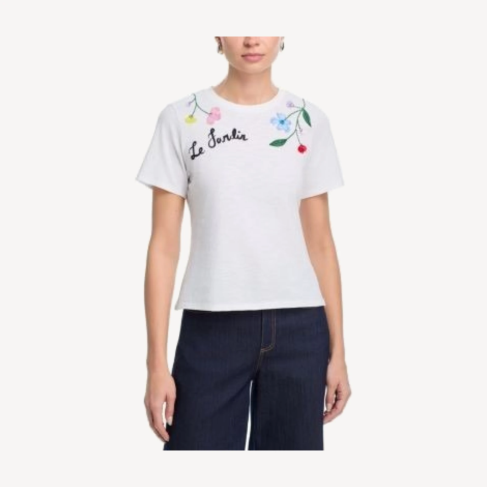Cinq a Sept Floral Vine Shrunken Tee